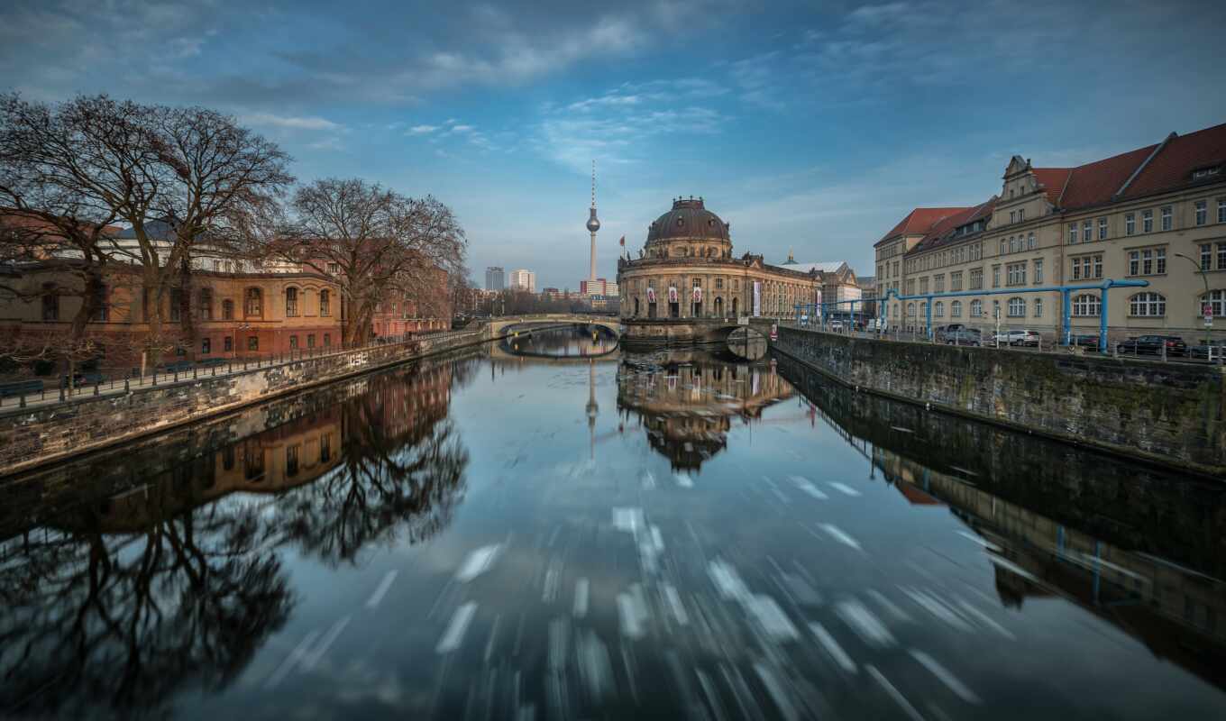 photo, Germany, canal, island, picture, river, Berlin, museum, spree, im genes, bidet