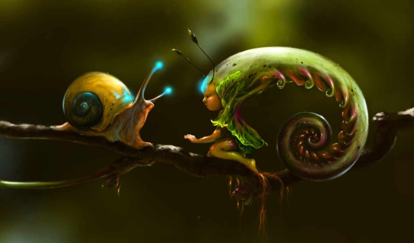 fantasy, фея, тварь, snail