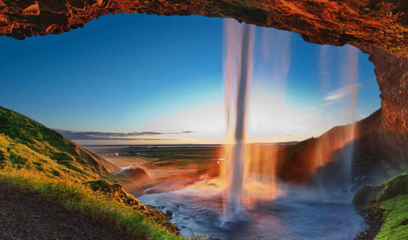 high - quality, waterfall, iceland, preview, seljalandsfos