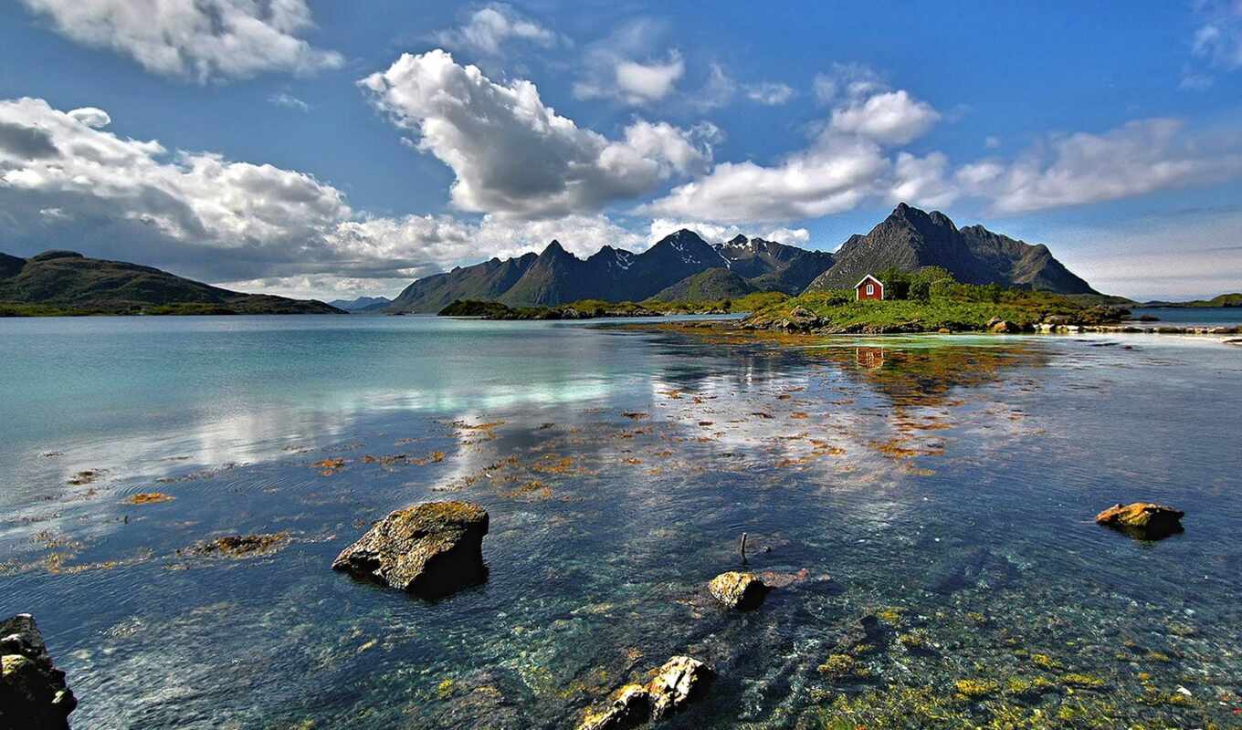 озеро, гора, world, норвегия