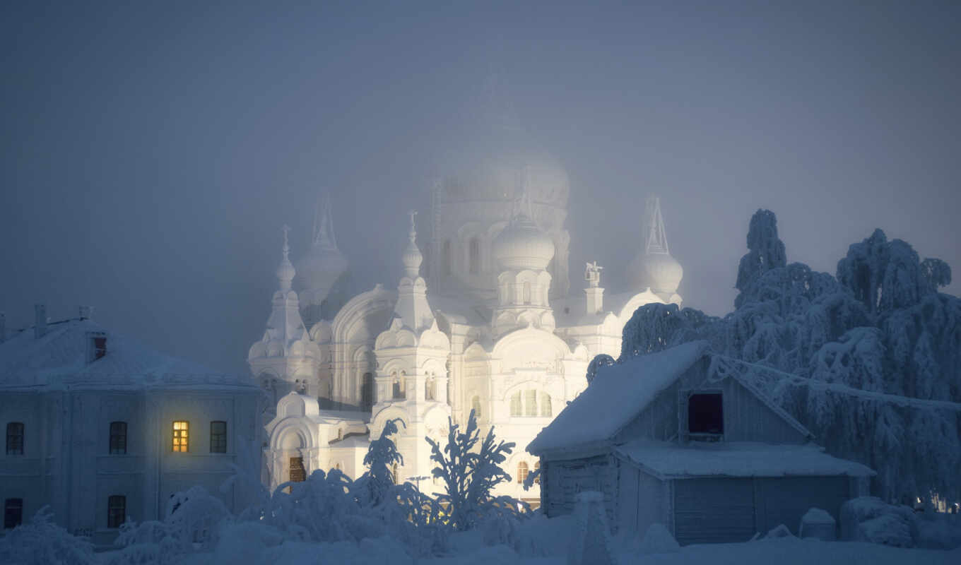 picture, edge, winter, mountain, temple, to find, the monastery, church, thous, perm, nikolaevsky