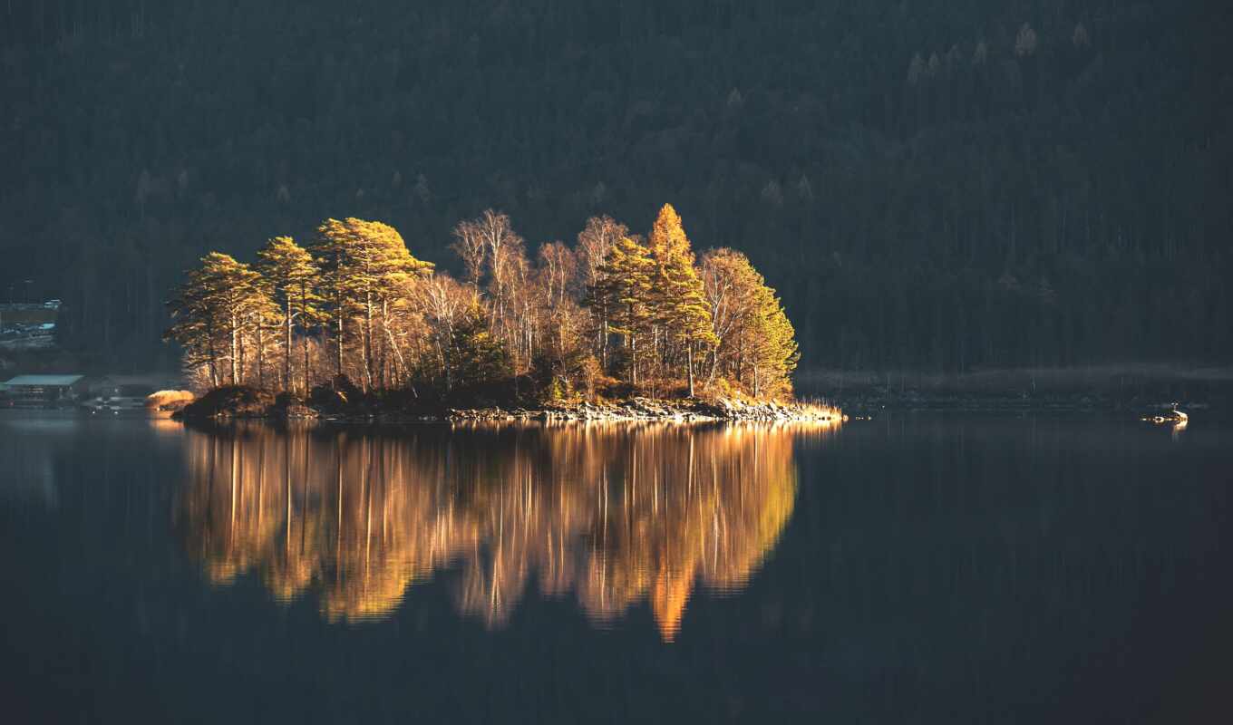 lake, reflection, fore
