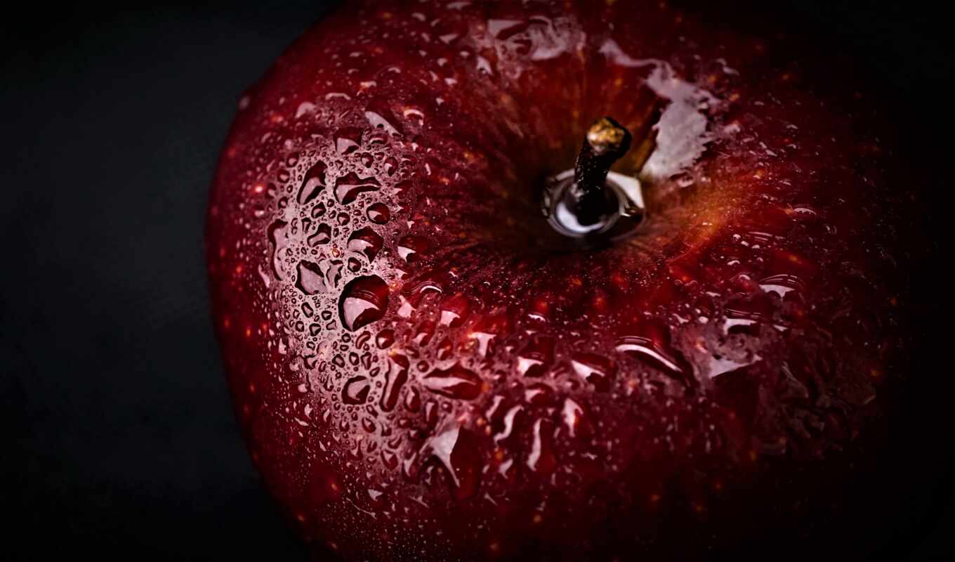 фото, black, еда, apple, red, water, супер, dark, плод, app, виджет