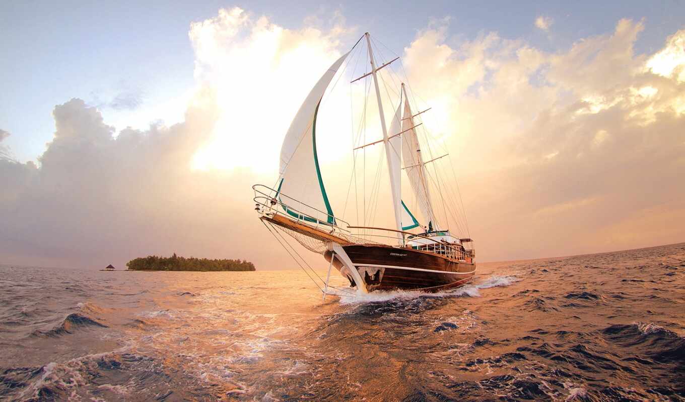 background, ship, sea, ocean, a boat, yacht, sail