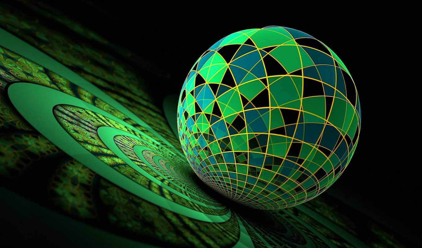art, glass, abstract, pattern, зелёный, design, гладь, earth, мяч, сфера