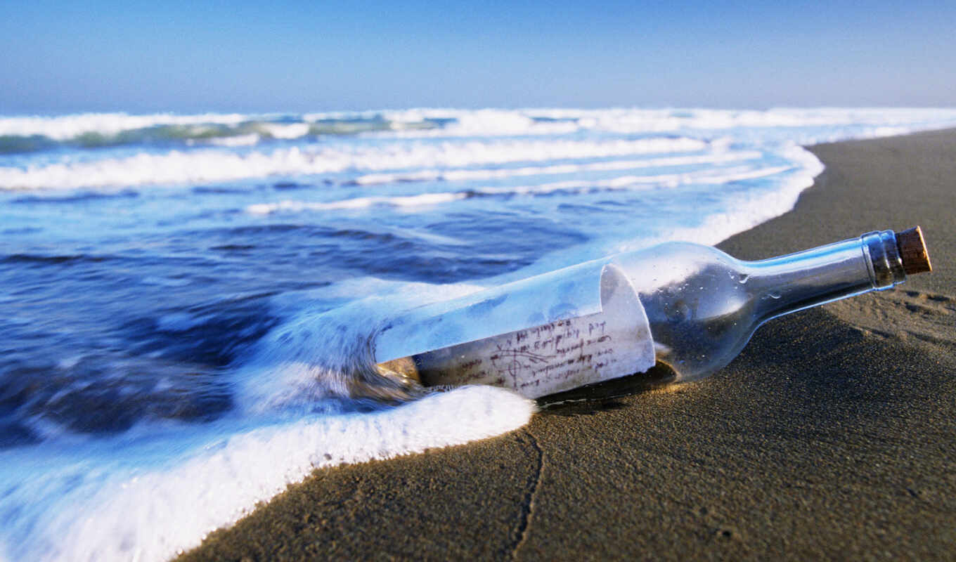 the waves, time, message, bottle, glass