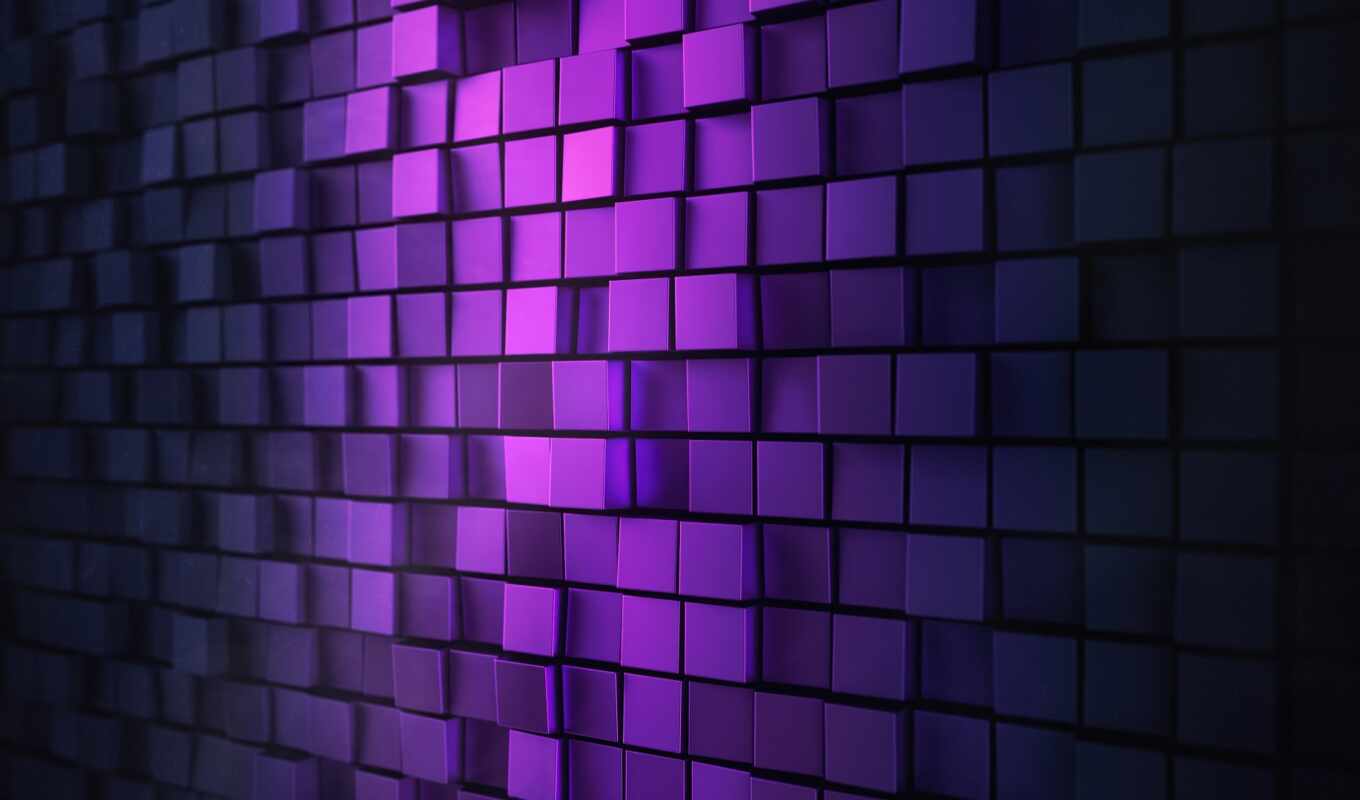 кубик, абстракция, purple, duvar