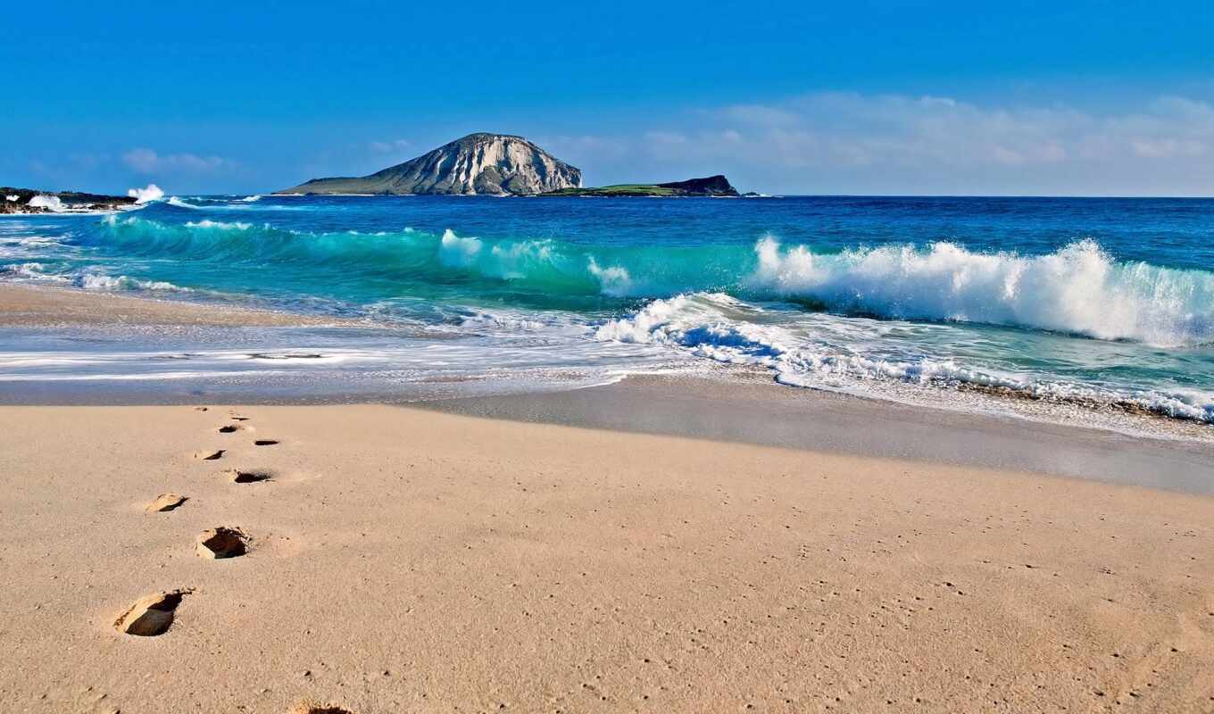 beach, island, ocean, coast, quiet, hawaii, funart
