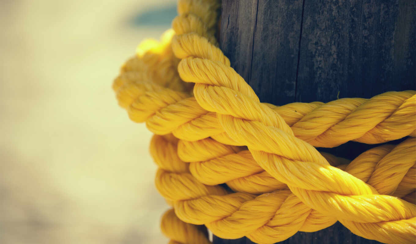 threads, post, yellow, rope