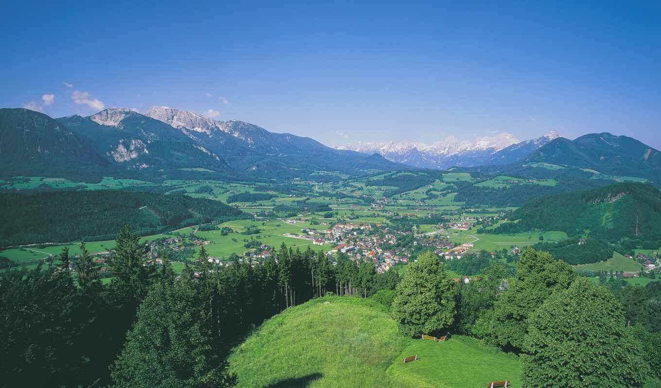 landscape, австрия, вид, верху, виндишгарстен