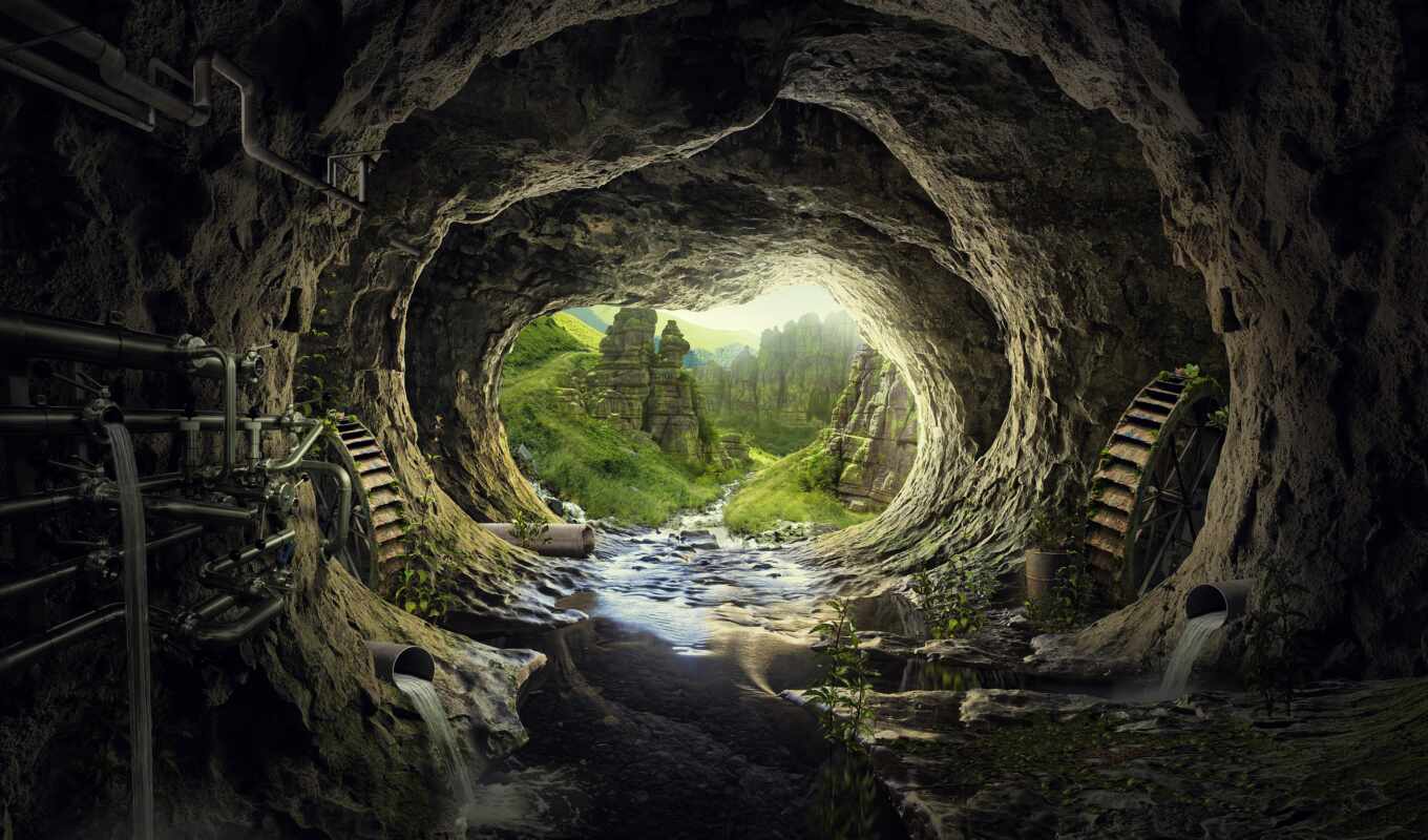 природа, качество, heaven, earth, туннель, пещера, duvar, ma-ara