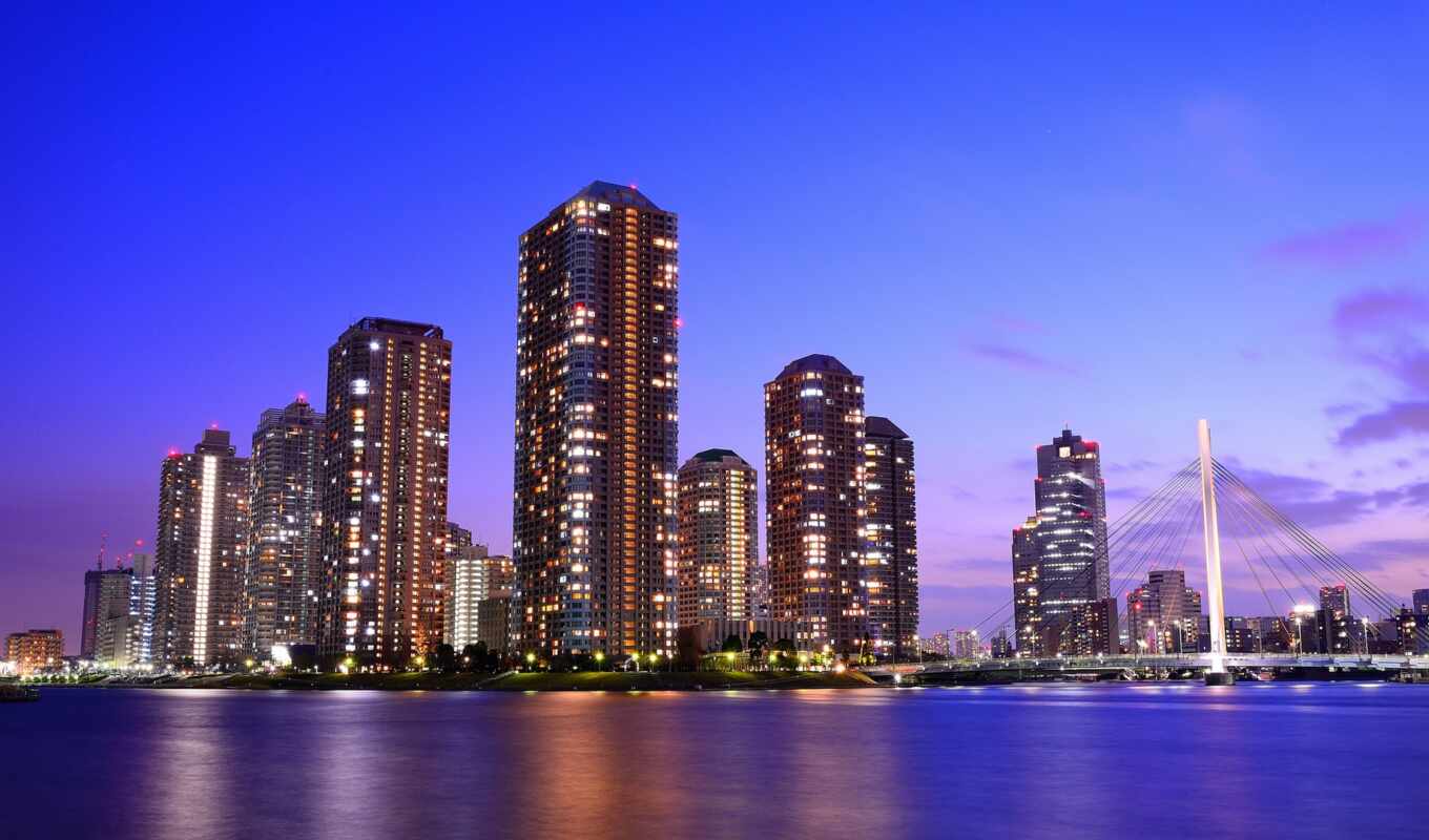 evening, skyscrapers, capital, tokyo, megapolis, Japan