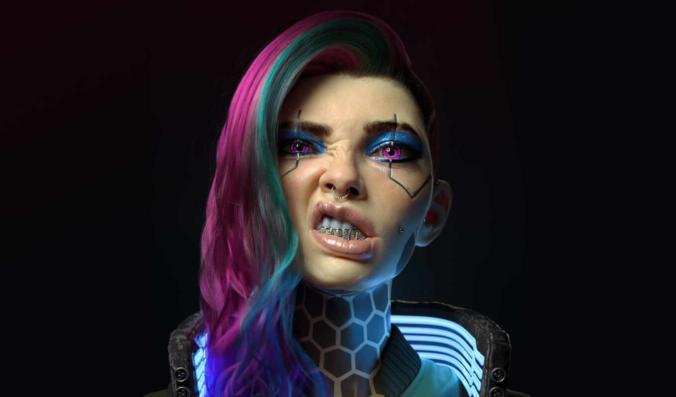 Cyberpunk girl wallpaper engine фото 21