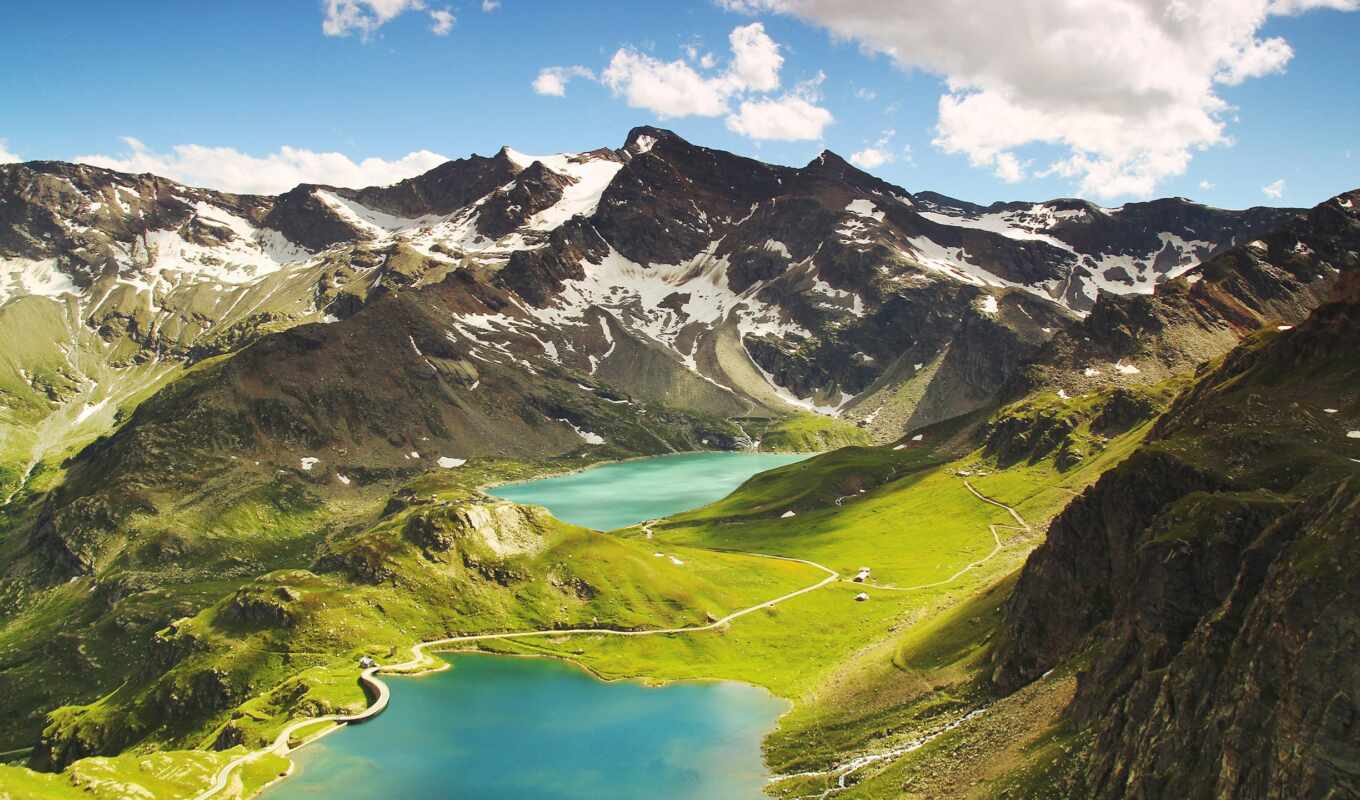 lake, italy, relay, songs, mountains, ceresole
