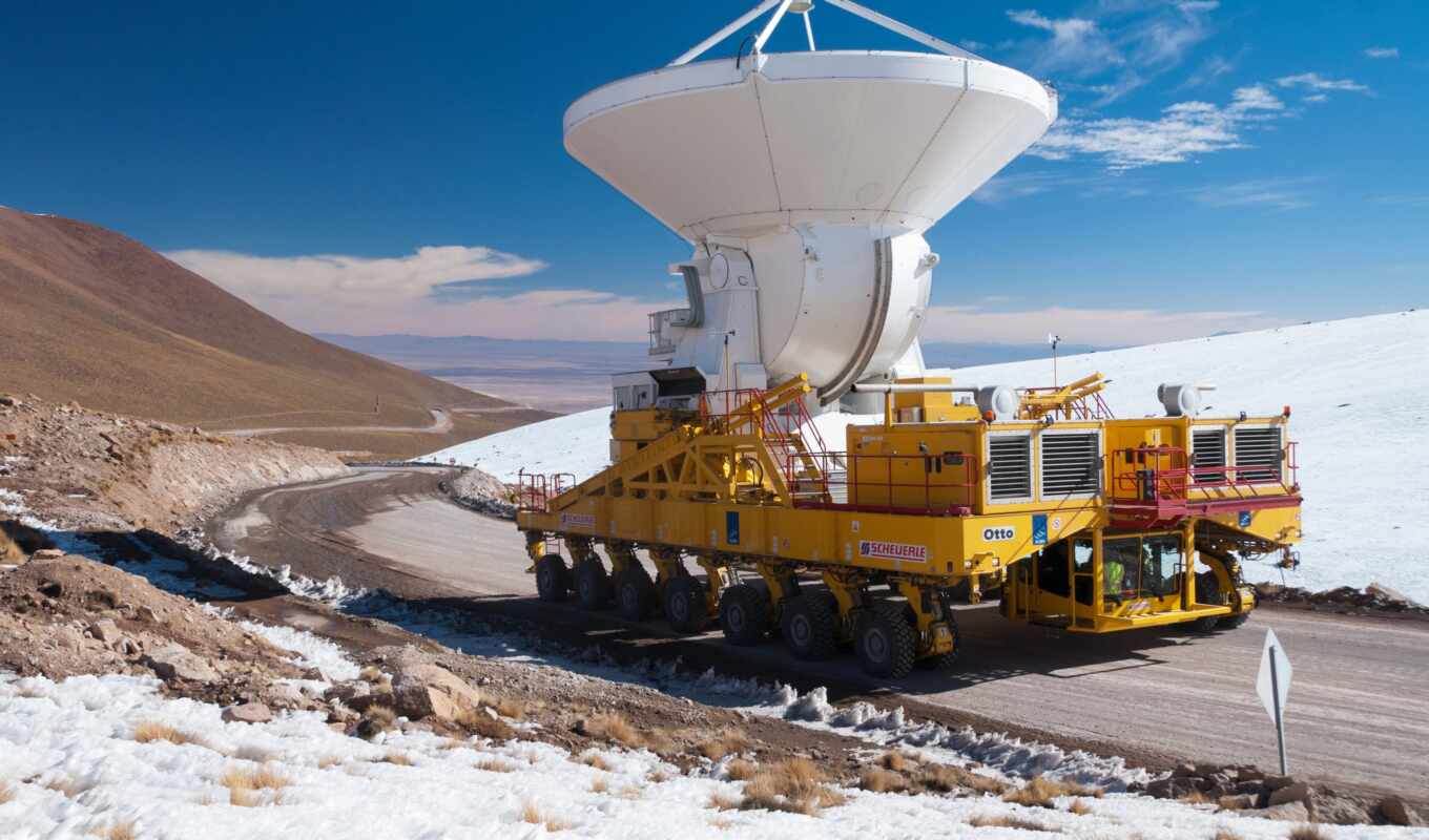 picture, truck, radio telescope