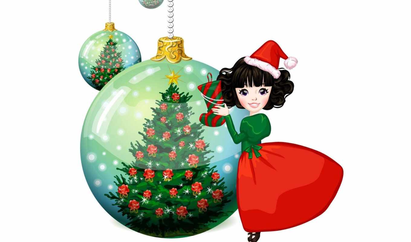 resolution, christmas, girl, tree, decoration, ball, the cup, fae, i'm sorry
