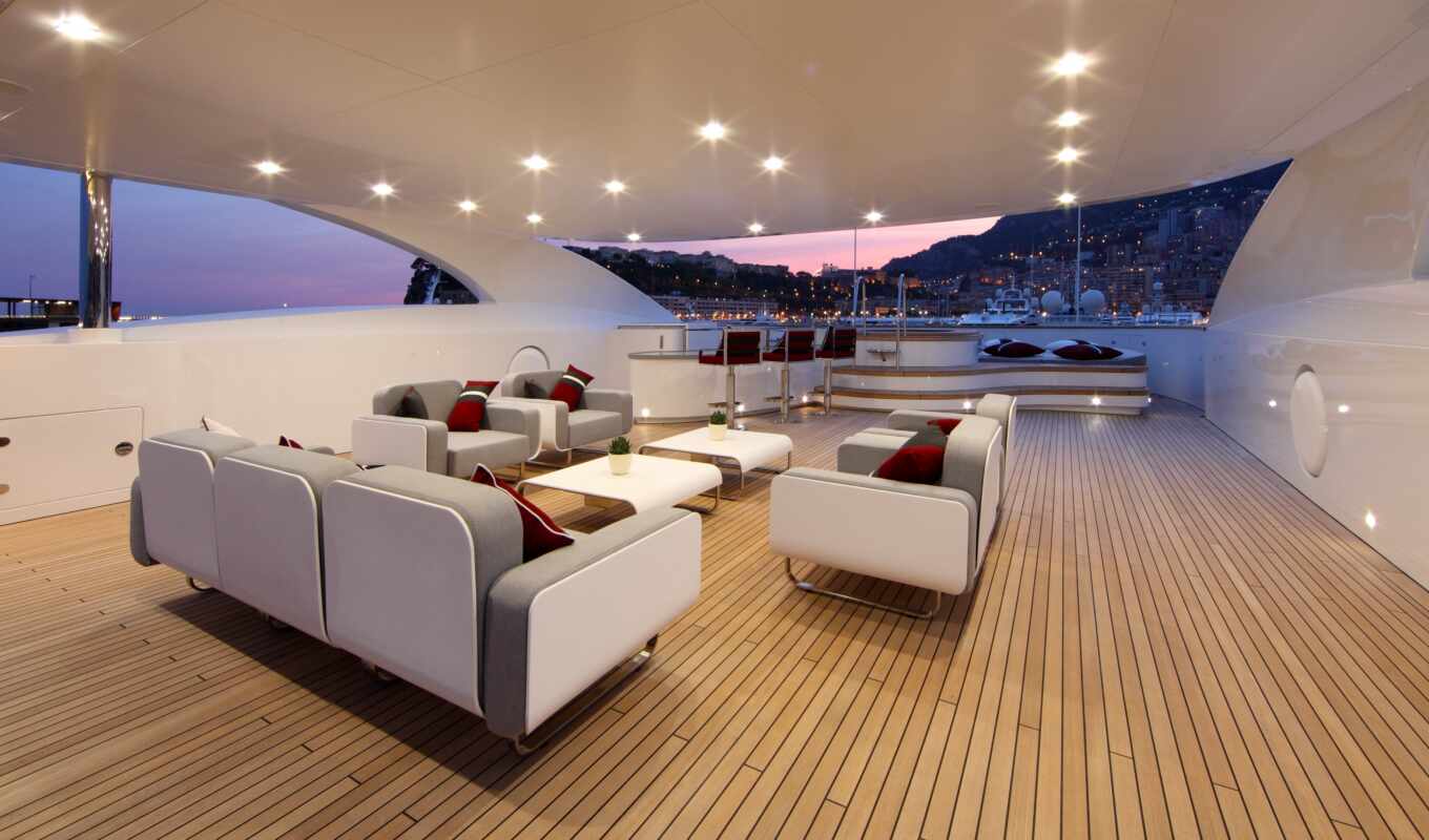mobile, deck, sofa, inside, table, beautiful, yacht, smartphone, to lead