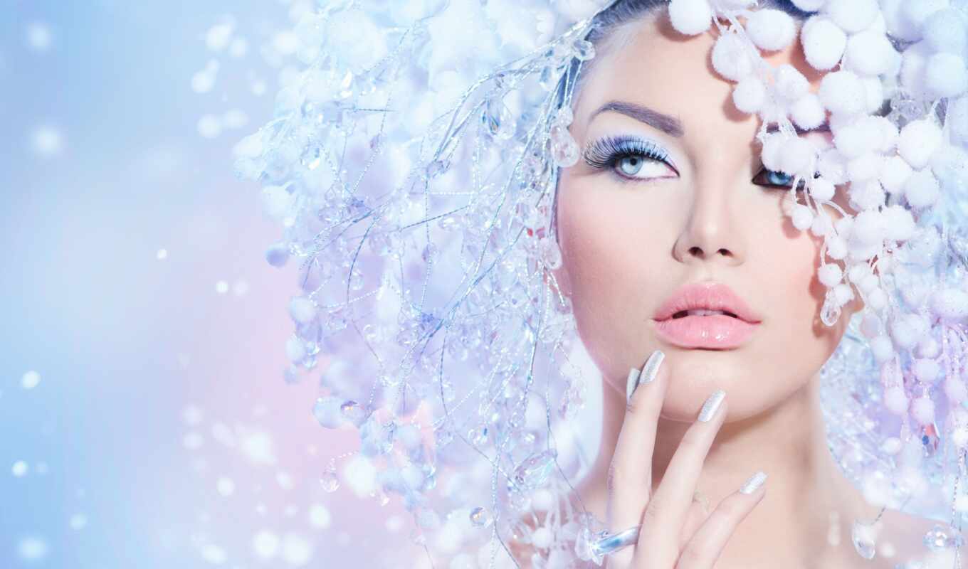 girl, woman, to do, picture, winter, beauty, christmas, makeup