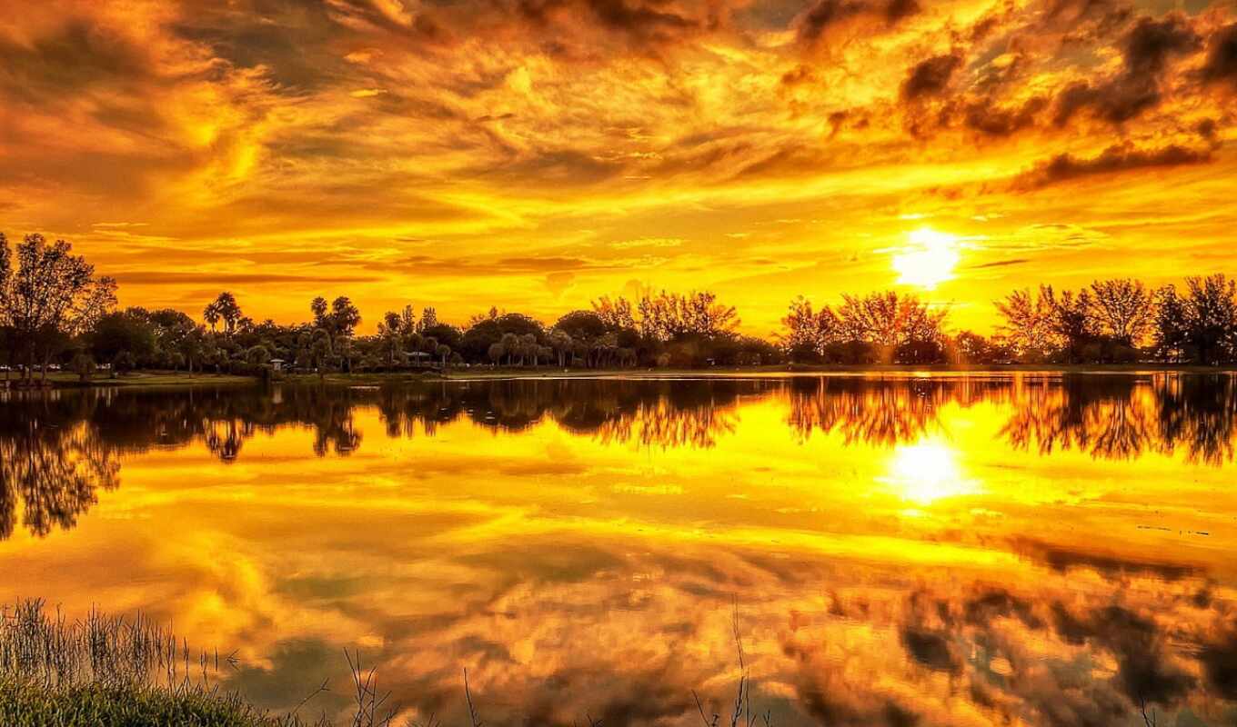 free, background, sunset, water, reflection
