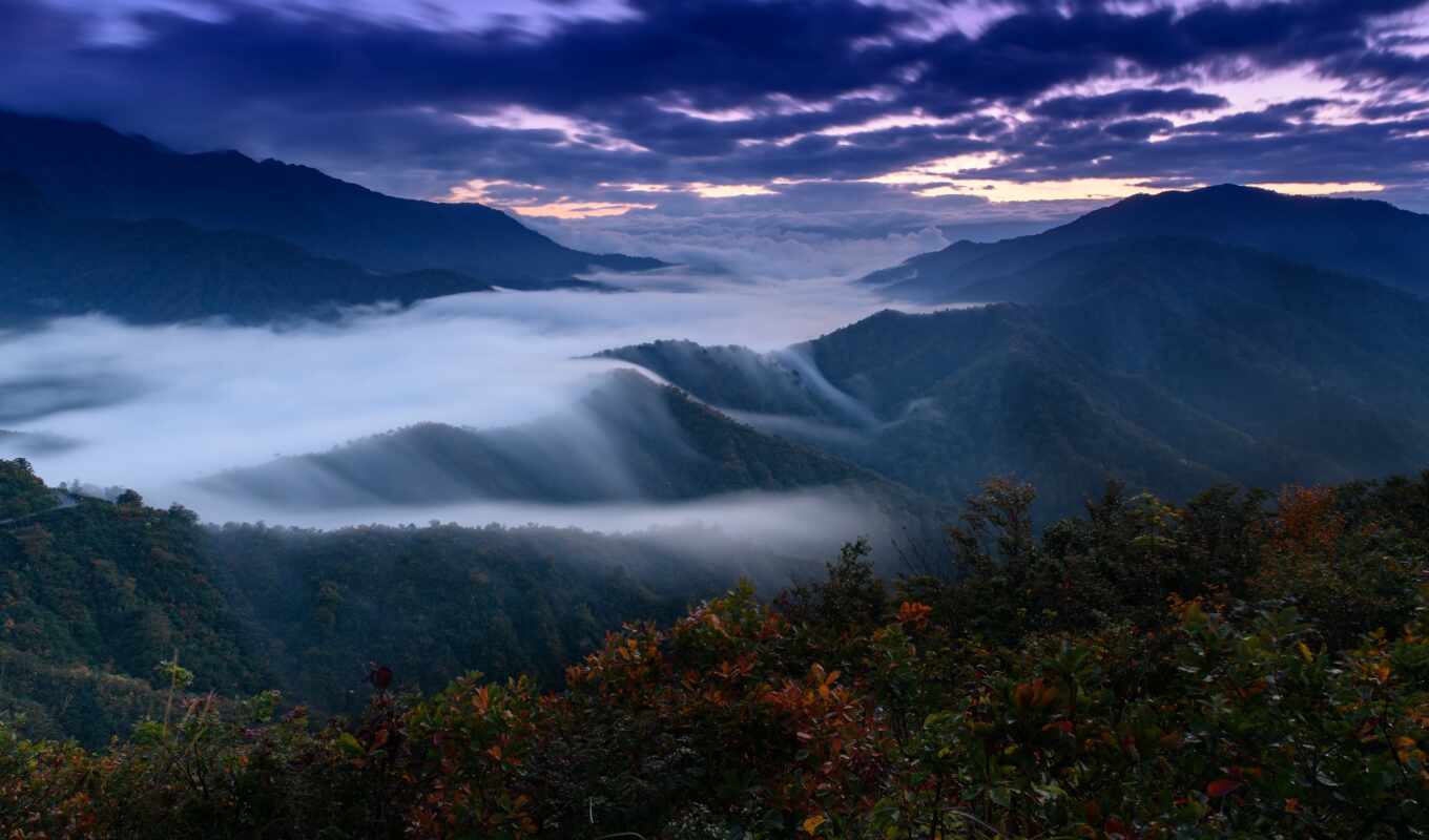 природа, ipad, фон, гора, landscape, облако, scenery, туман, pro, foggy
