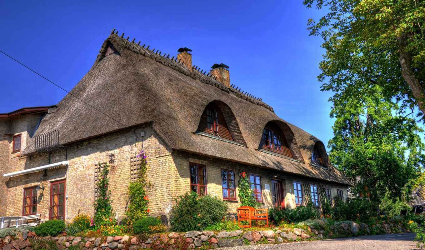 house, tapety, roof, thatch