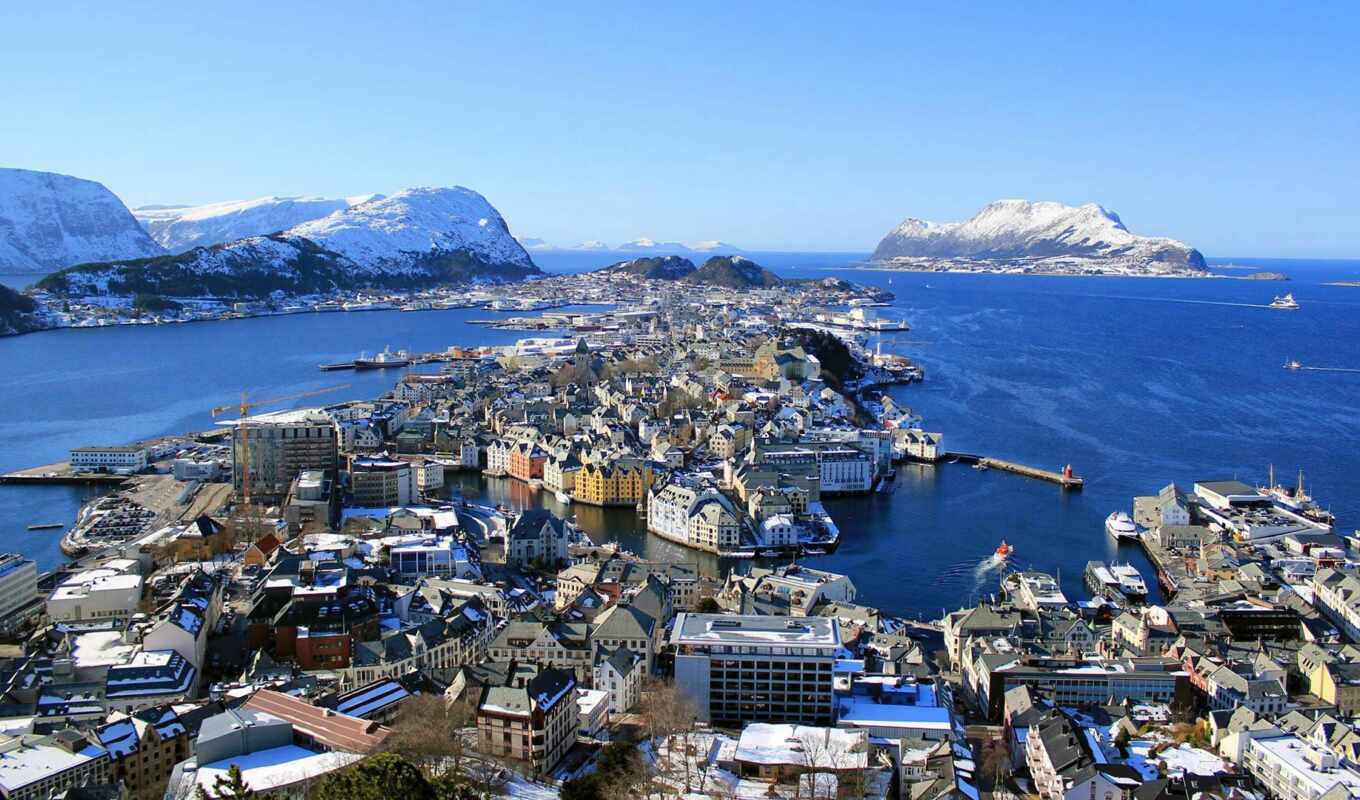 взгляд, город, mountains, harbor, покрытый арафатом