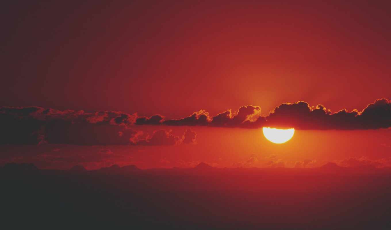 photo, free, red, sunset, views, a shadow, clouds