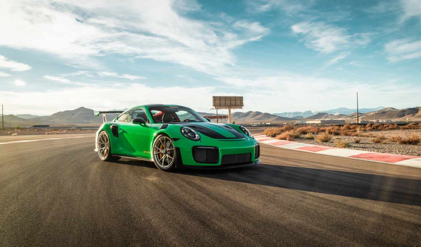 green, road, car, Porsche, fibre