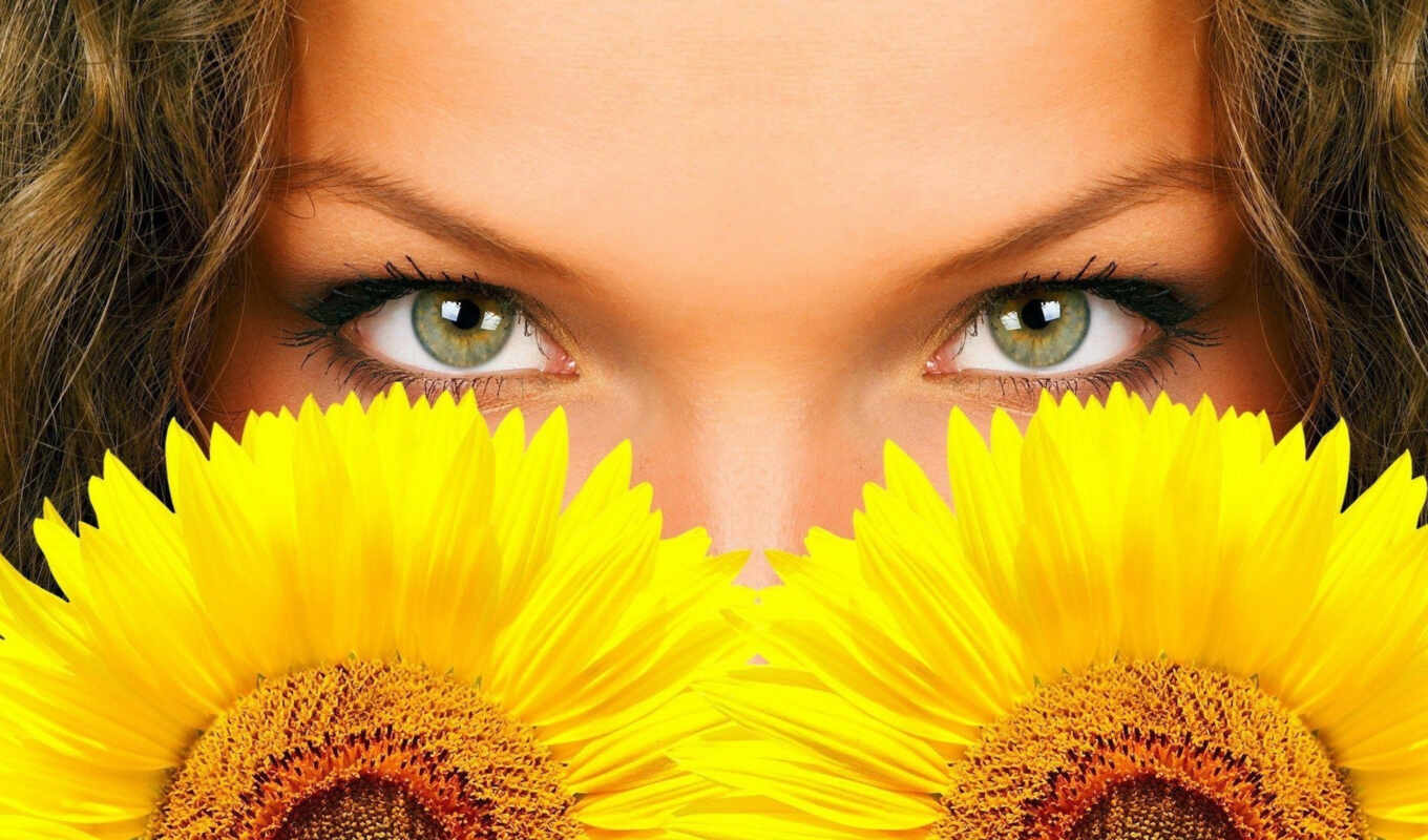 flowers, girl, girls, sunflower, sunflowers