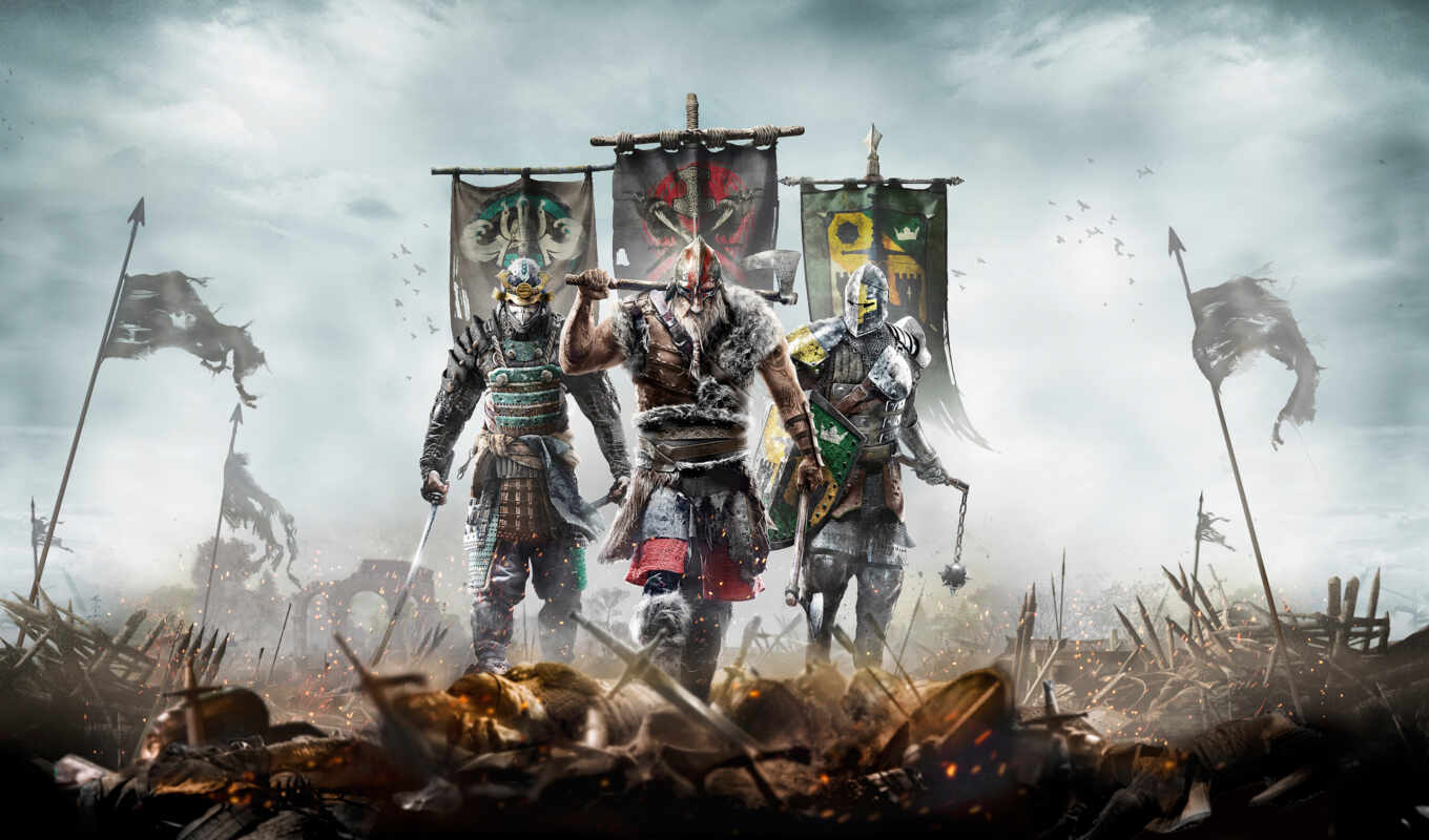 game, игры, самурай, рыцарь, ubisoft, viking, honor, флаги