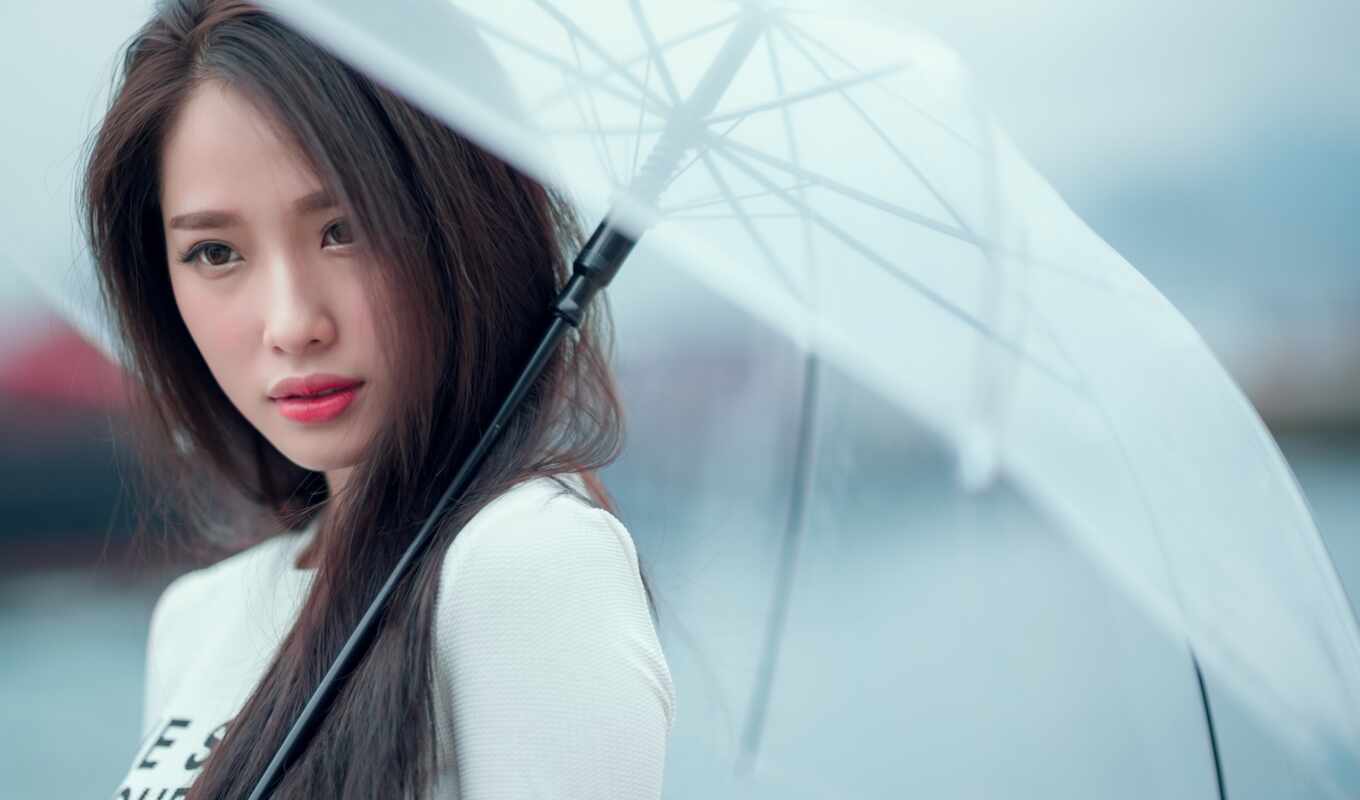 girl, picture, hot, asian, umbrella