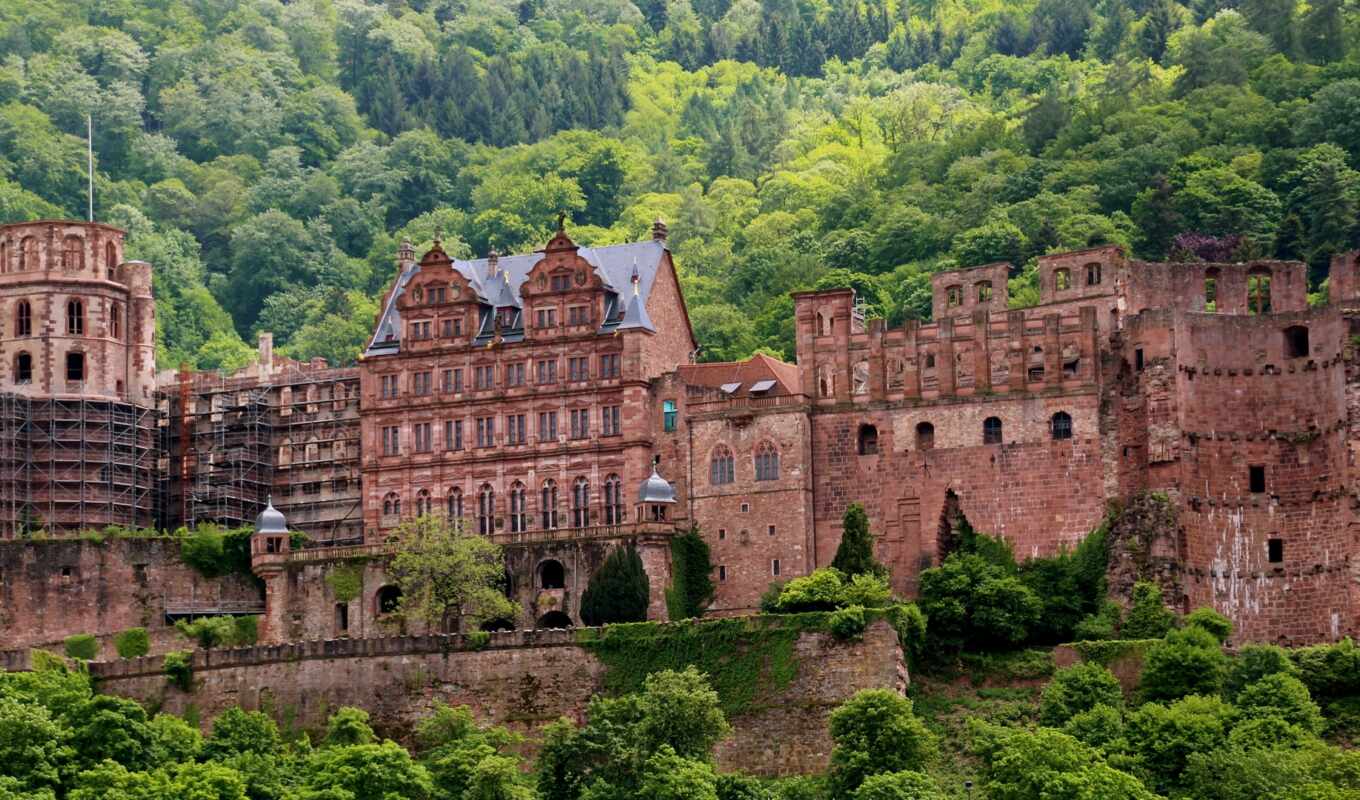 cities, Germany, locks, castle, Heidelberg, schwerin