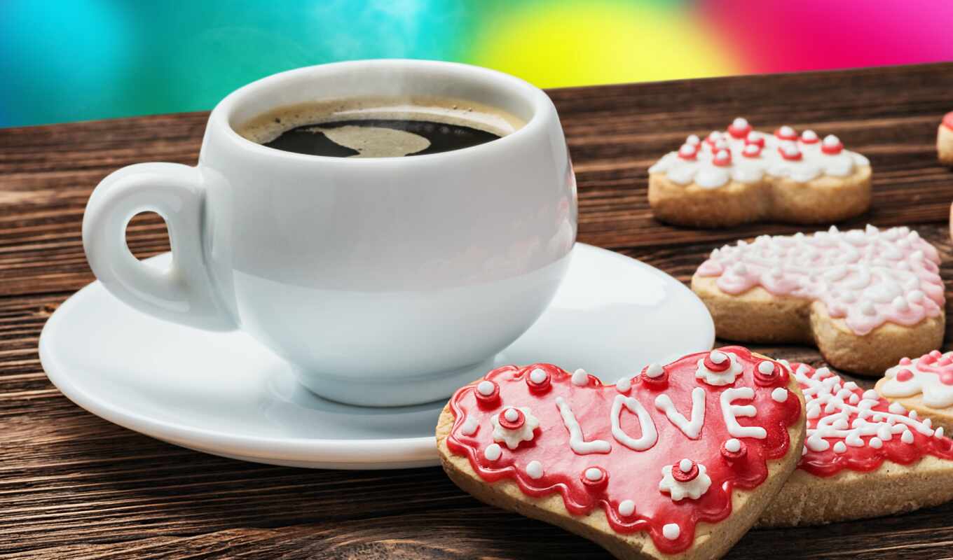 love, coffee, день, valentine, cup, cookie, чашки, beautycoffee