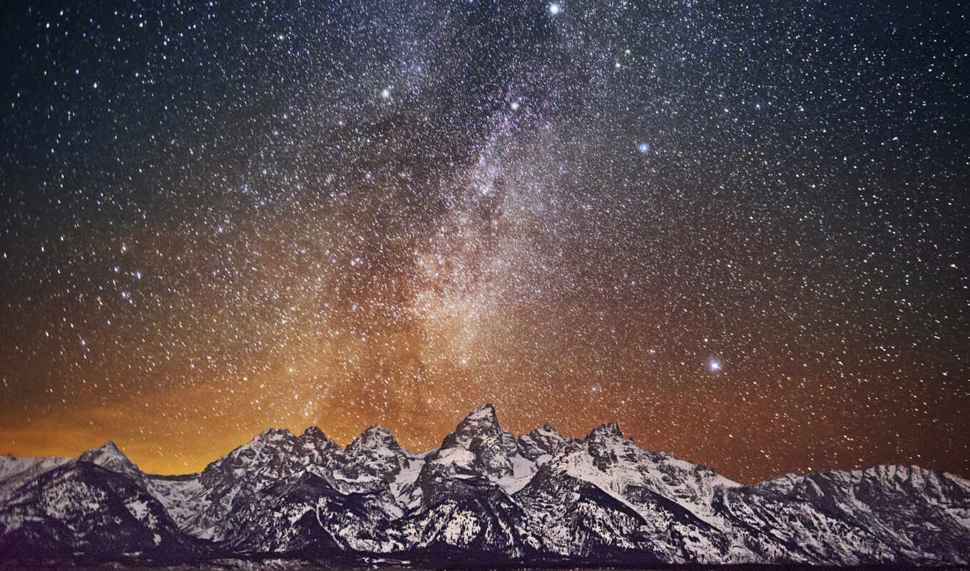 photo, view, with, night, images, stock, milky, way, grand, park, teton