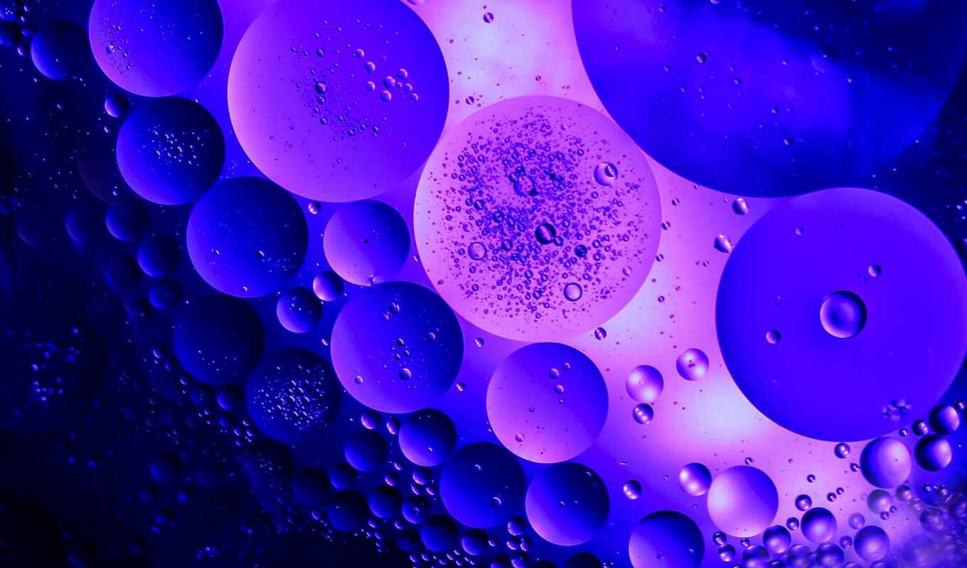 blue, a laptop, bubble, circle, purple, water