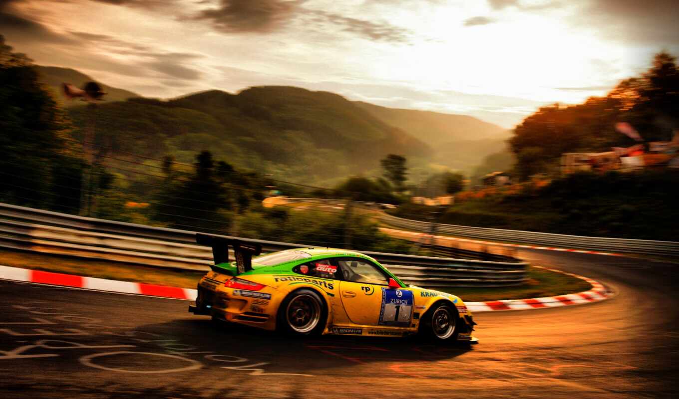sunset, car, Porsche