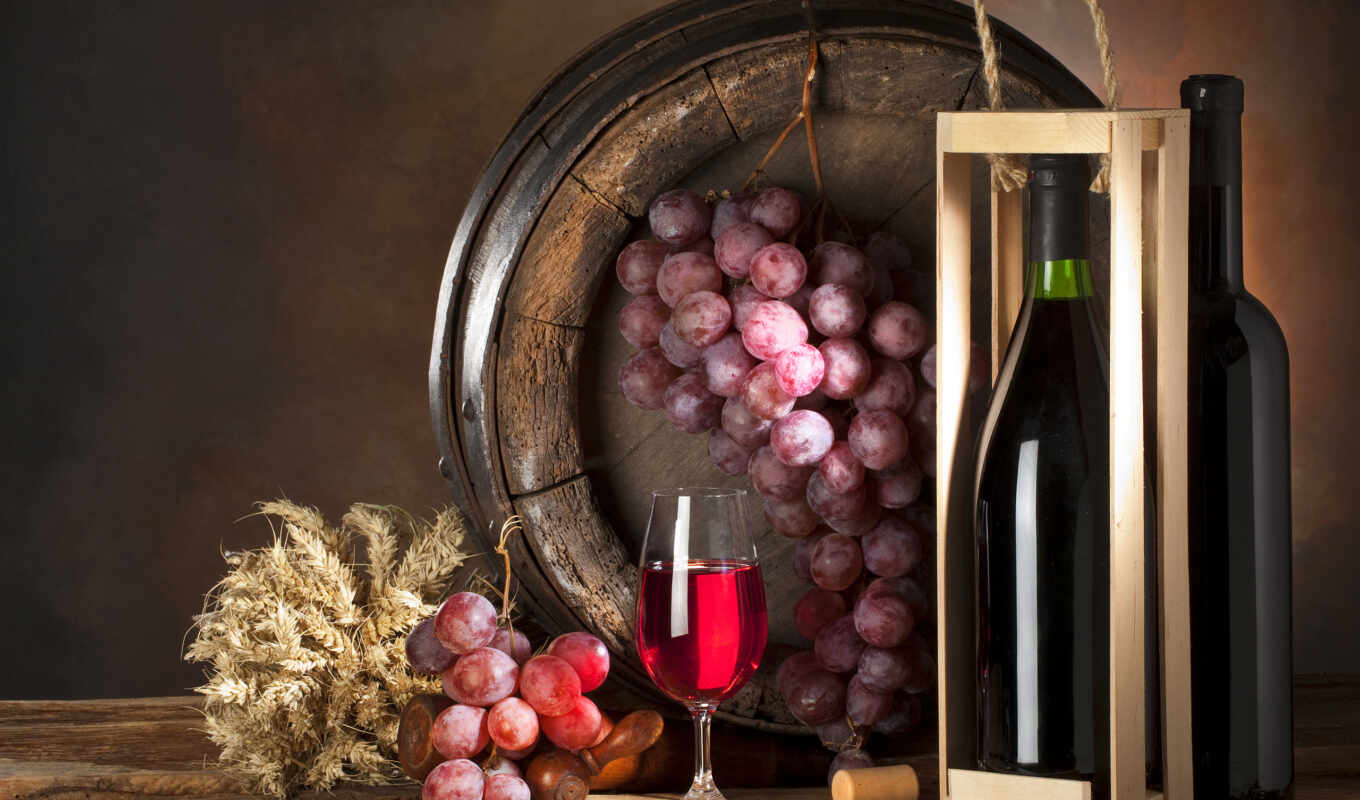 grape, wine, glass, glasses, bottle, barrel