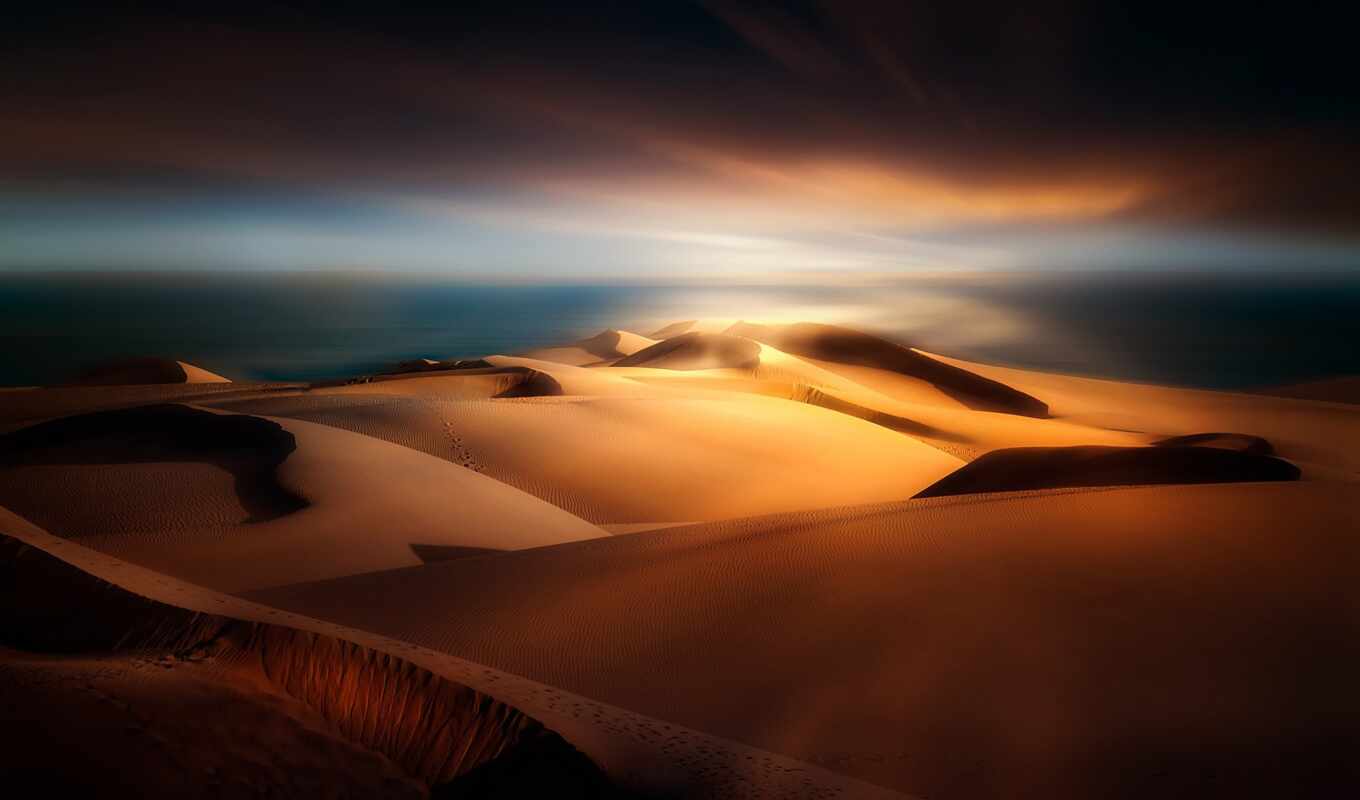 пустыня, dune, небо