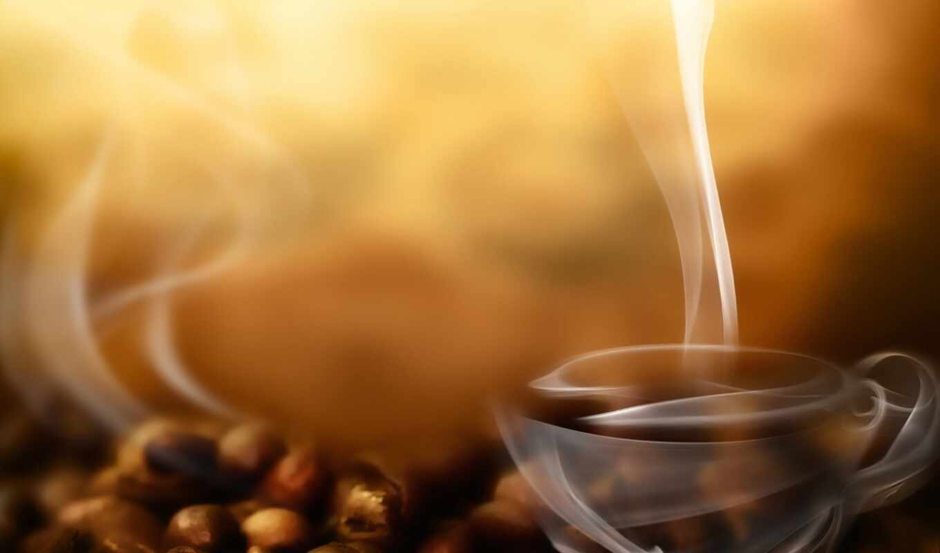 coffee, дым, зерна, кофейные