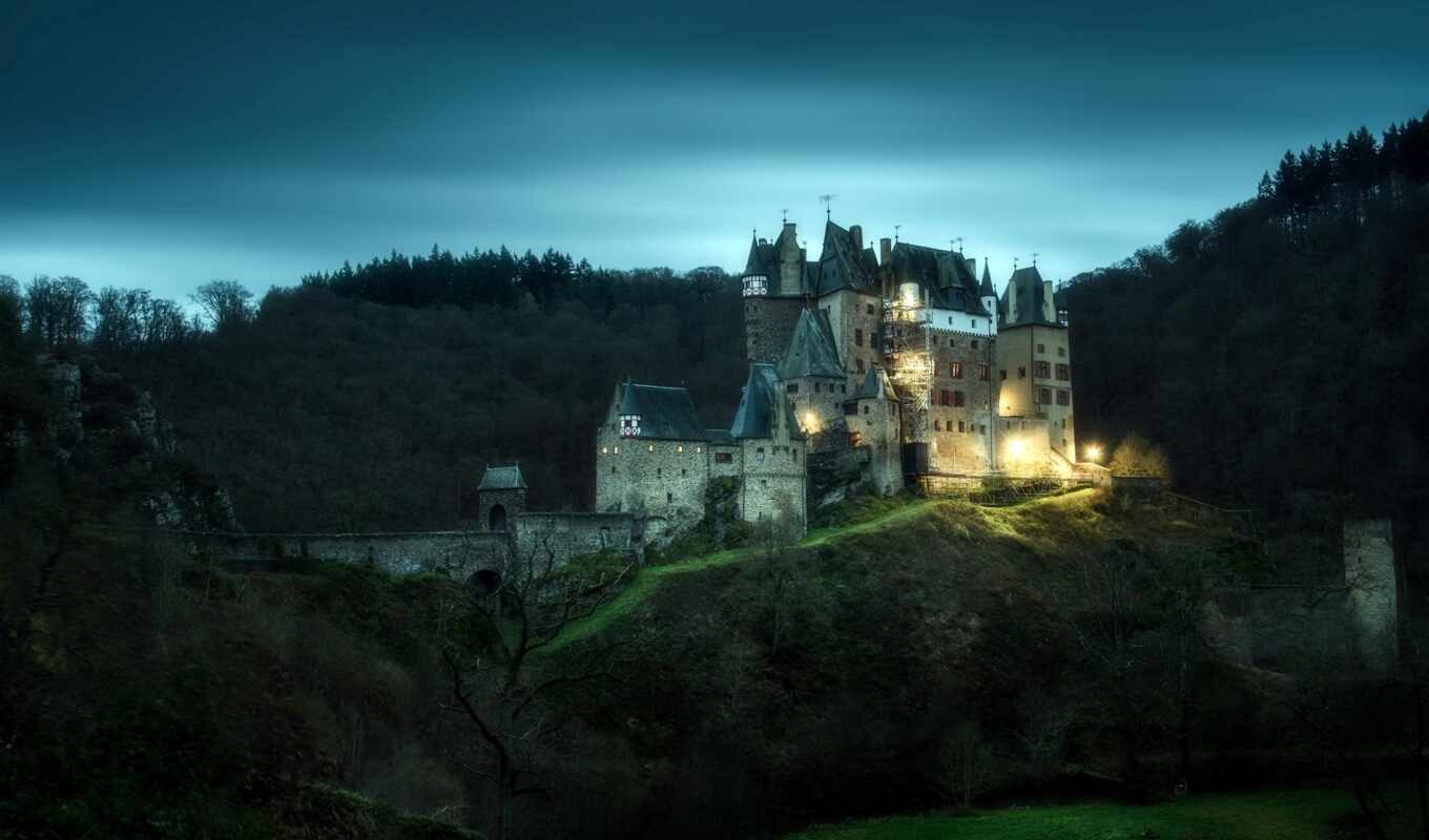 nature, night, forest, Germany, castle, dark, hill, dimension, the Germans, elc
