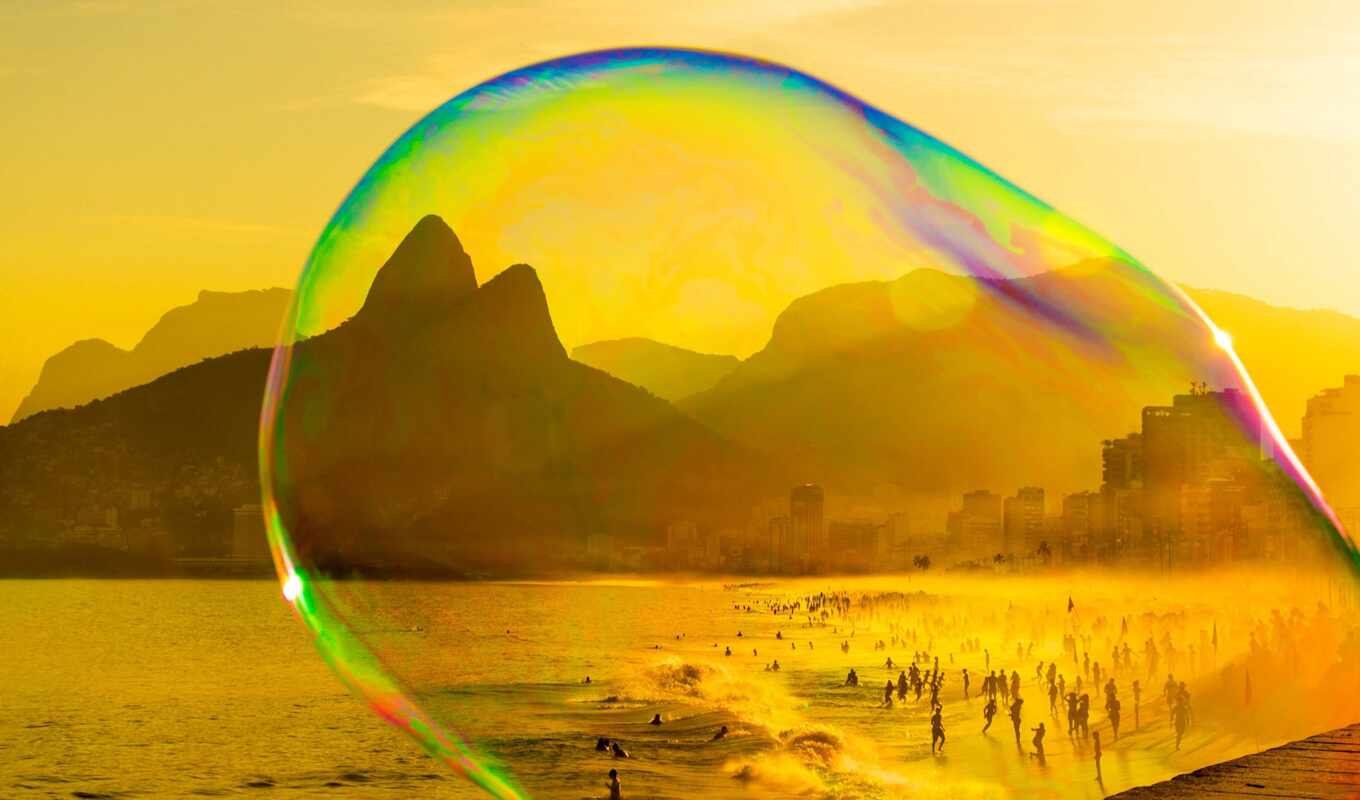 природа, bubble, гора, пляж, море, brazil, scene, brazilian, id, ipanema