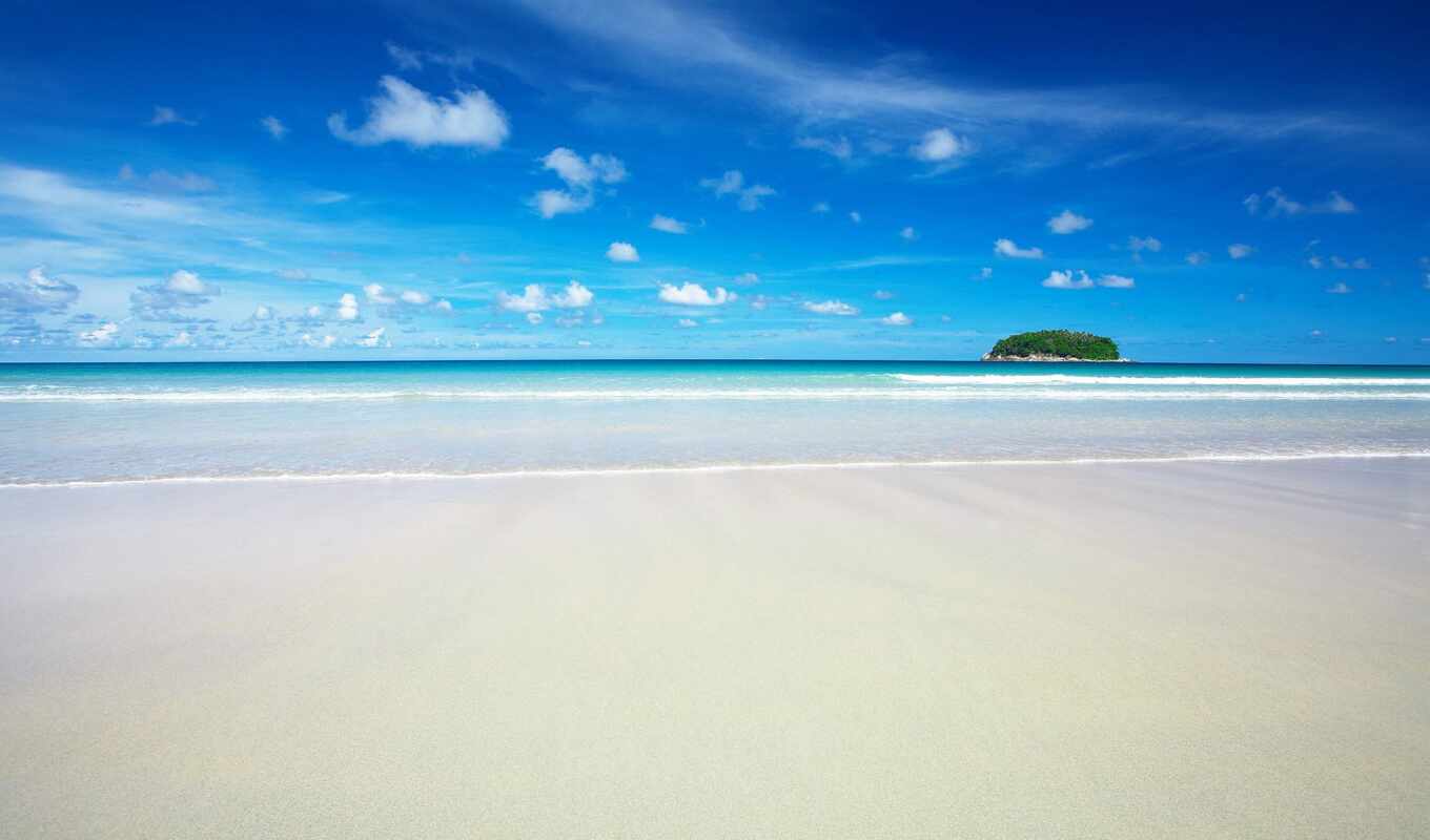 nature, sky, mobile, blue, background, beach, sea, sand, cloud, ocean, horizon