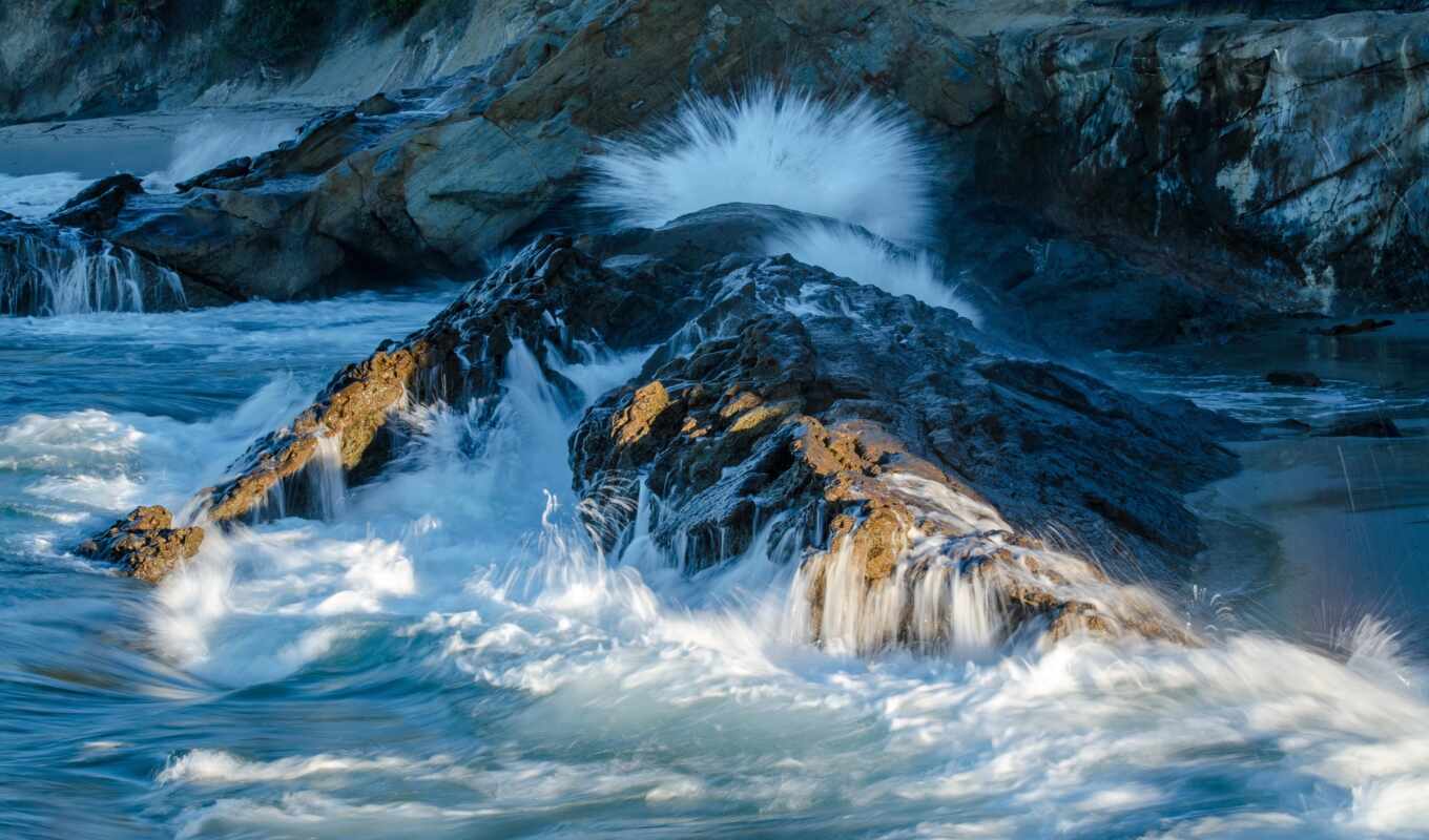 stone, rock, sea, surf, marine