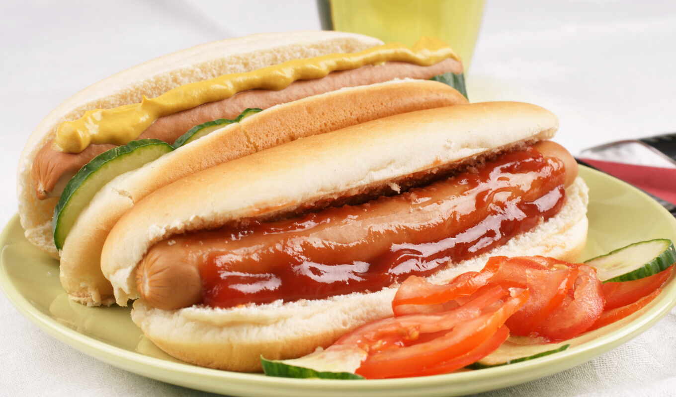 еда, hot, собака, fast, булочка, ketchup, горячая собака, колбаса, бутерброд