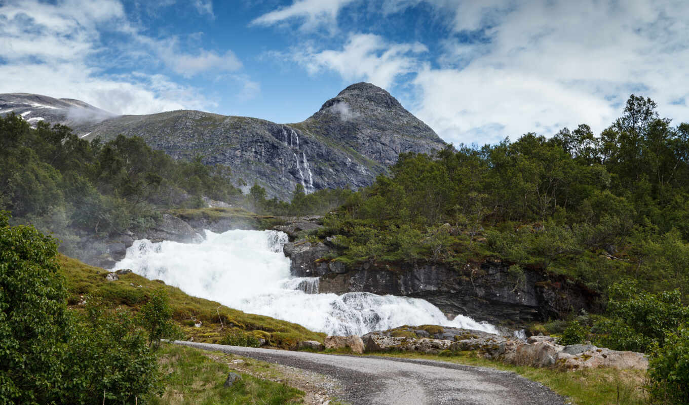 desktop, landscapes-, glacier, Norway, valley, loen, fjordane, bodal