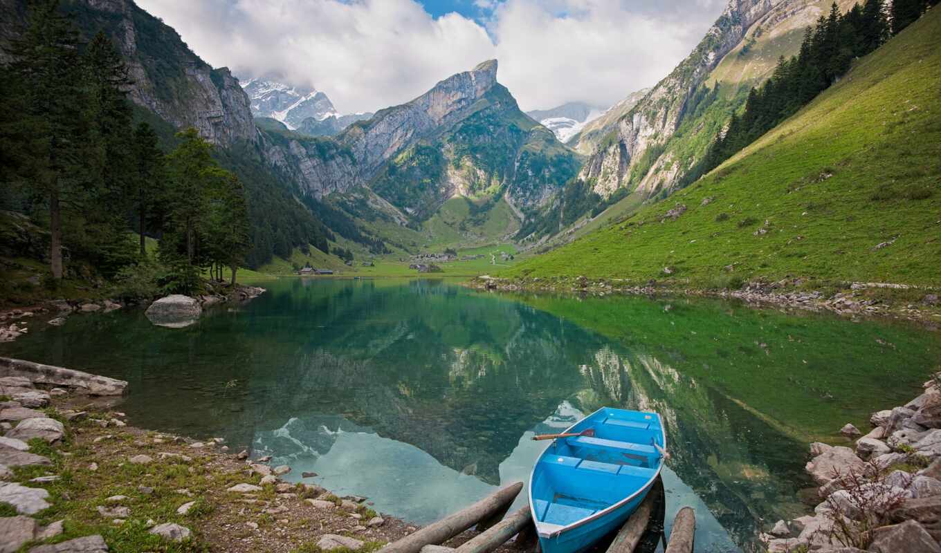 озеро, природа, гора