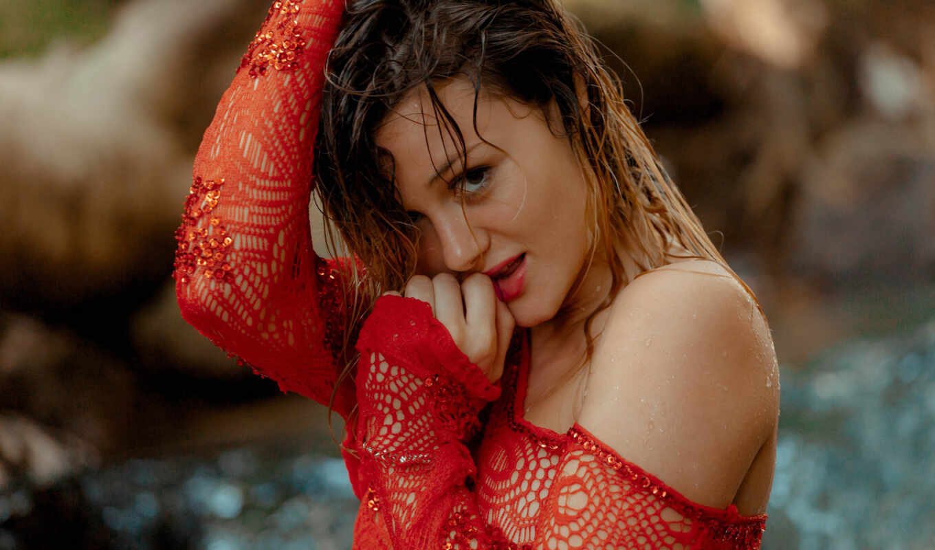 фото, девушка, женщина, red, мини, платье, long, lace, гильза, вязаный, crochet