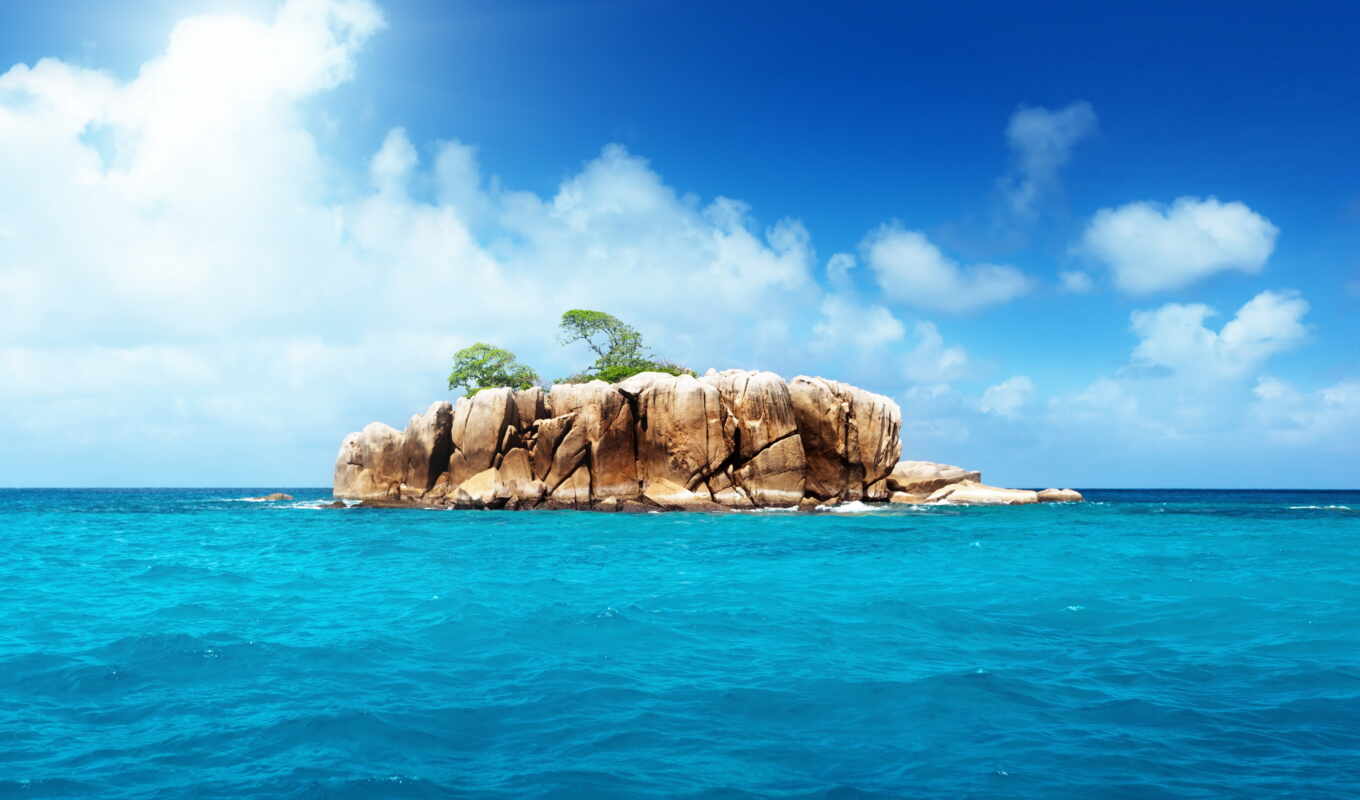 остров, природа, ocean, море, rock