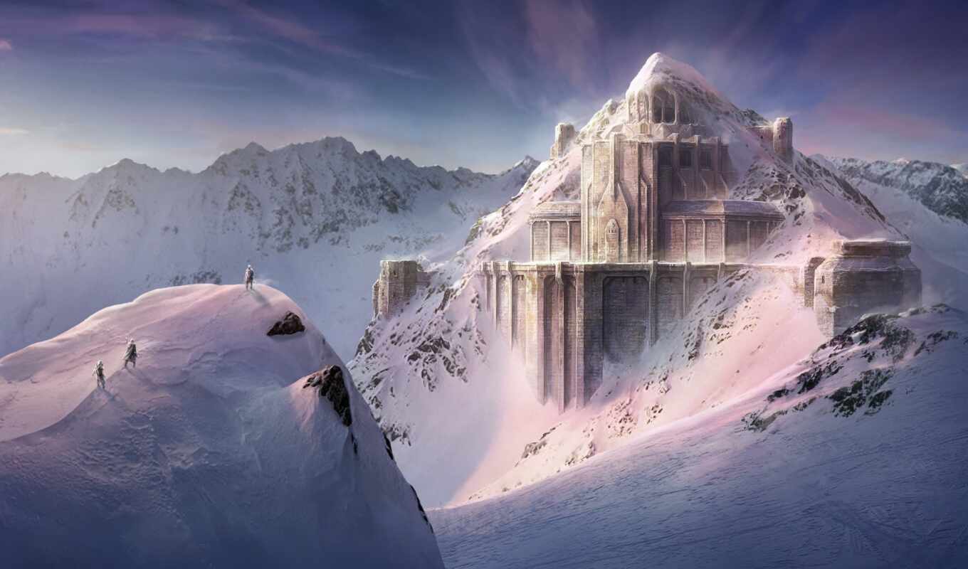 snow, mountain, ring, was, lord, north, concept, july, fortress, construction, dwarven
