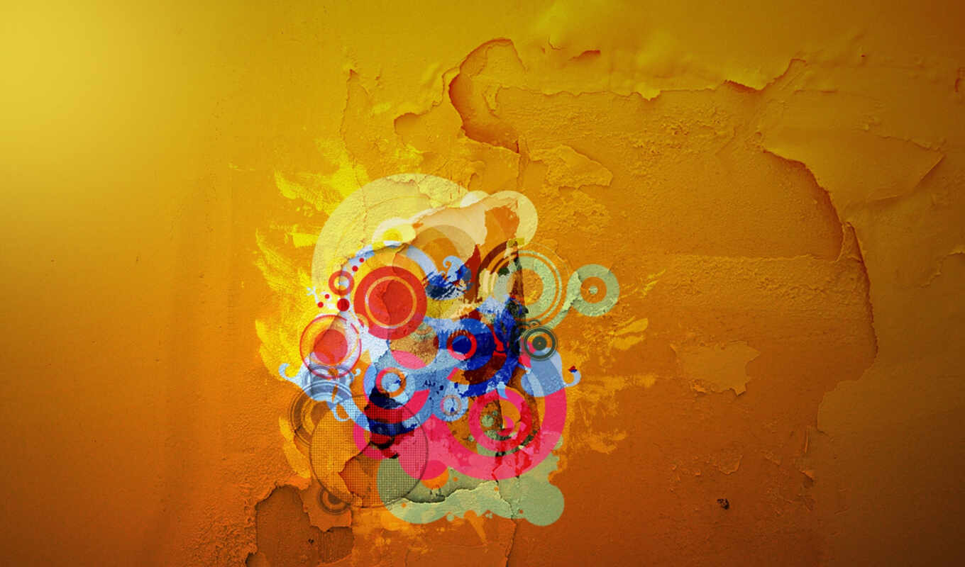 desktop, wall, картинка, abstract, оранжевый, colors, yellow, абстрактное, paint, surface, csscreme